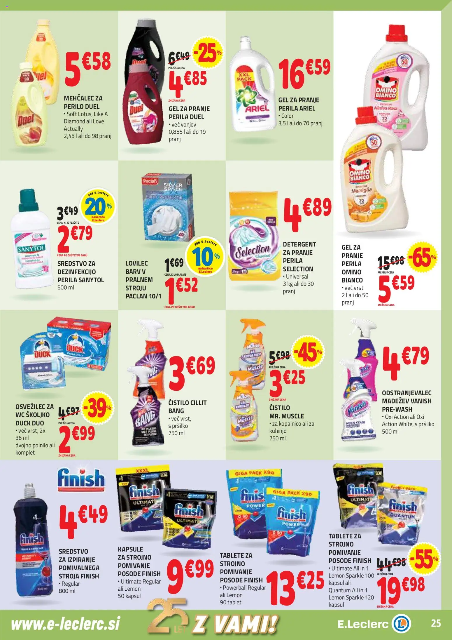 Novi E.leclerc katalog ponudbe – veljaven od 29.10.2025 | Stran: 25 | Izdelki: Mehčalec, Detergent