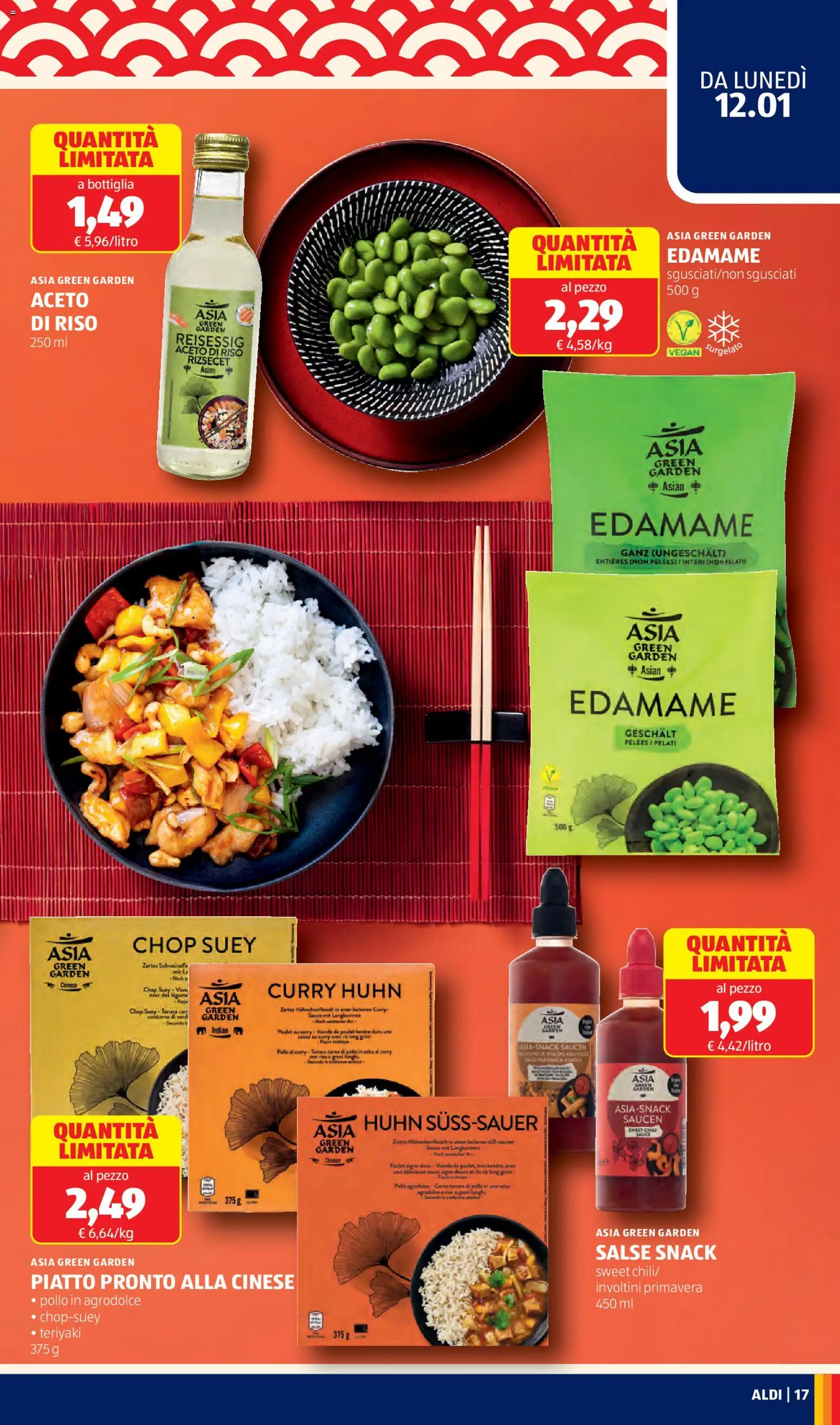 Volantino Aldi del 12.01.2026 | Pagina: 17 | Prodotti: Pollo, Riso, Piatto, Bottiglia