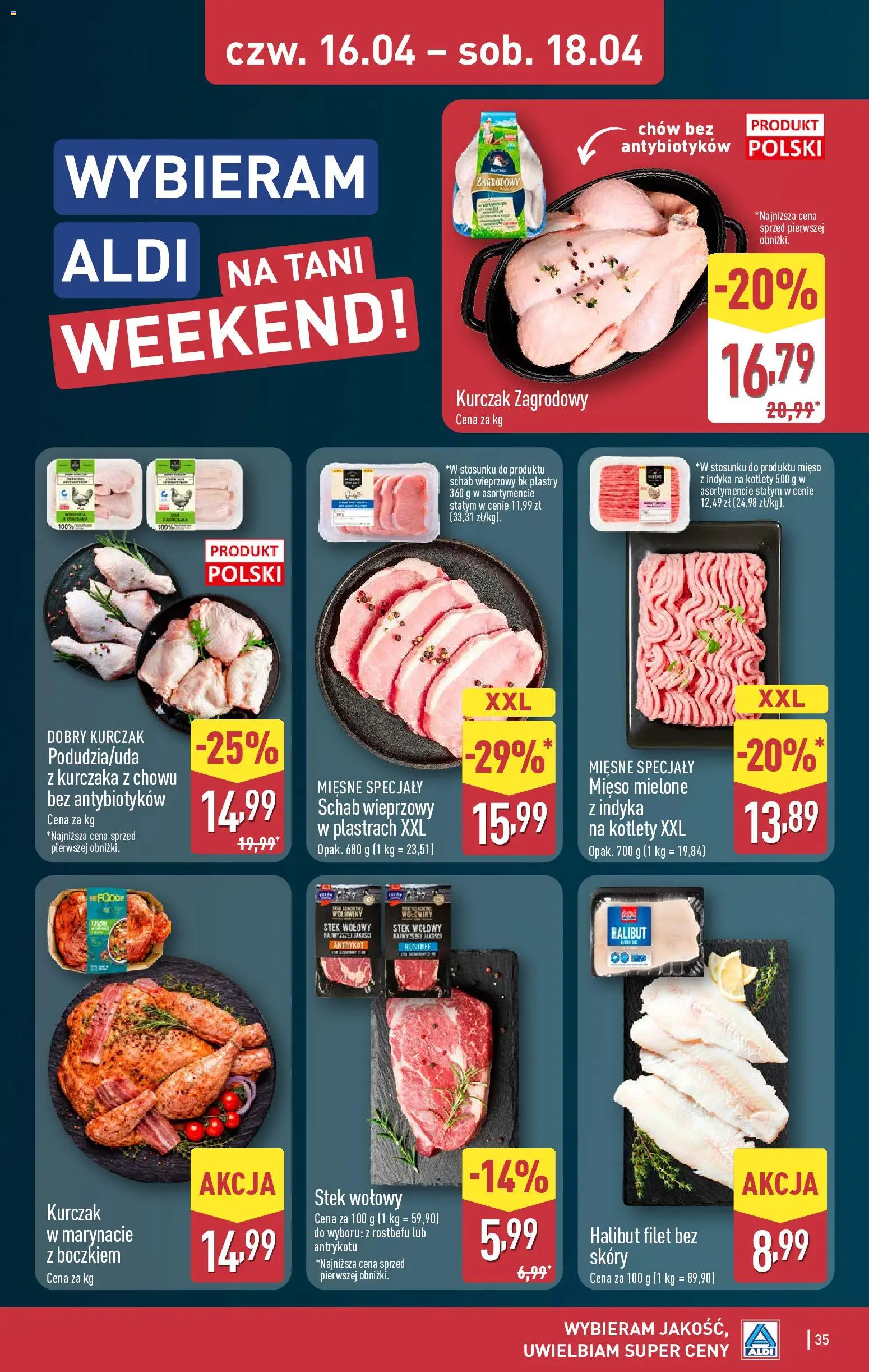 Aldi Polsko leták od 13.04.2026 | Strana: 35 | Produkty: Halibut, Filet