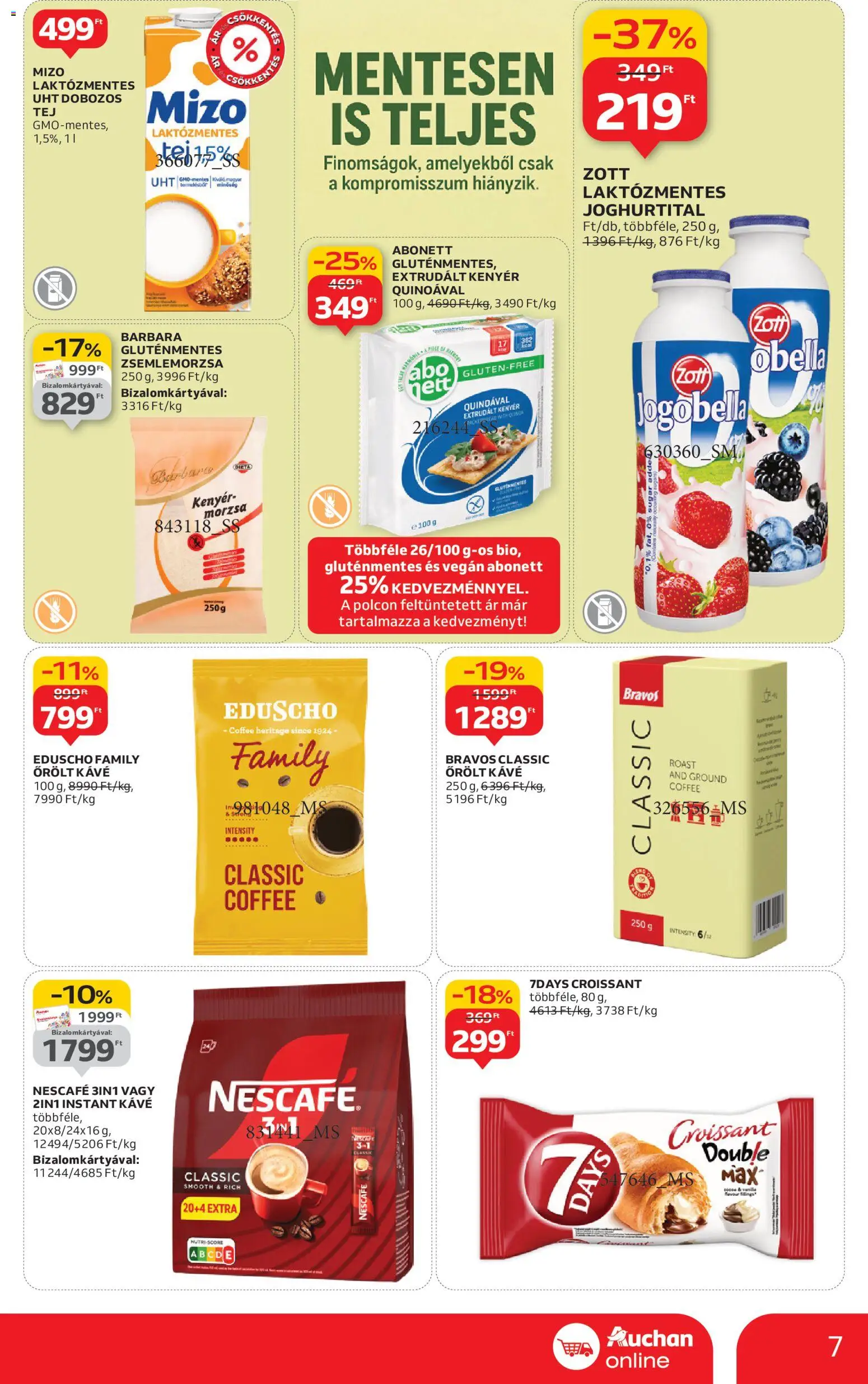 Auchan akciós ujság - amely érvényes a következő dátumtól: 02.01.2026 | Oldal: 7 | Termékek: Zsemlemorzsa, Croissant, Kenyér, Vegán