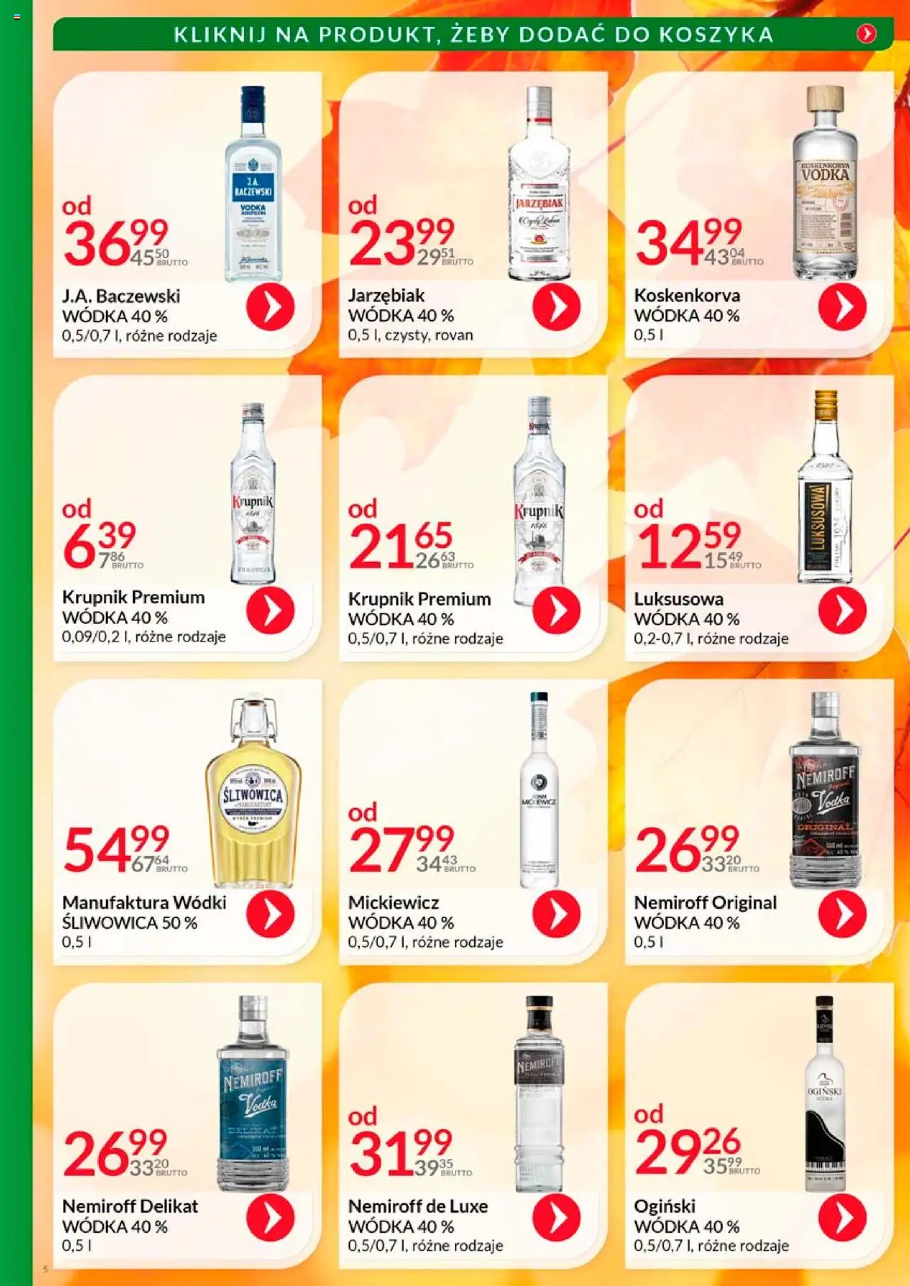 Eurocash Gazetka - Katalog Alkoholowy od 01.10.2025 | Strona: 5 | Produkty: Ogiński, Vodka, Wódka