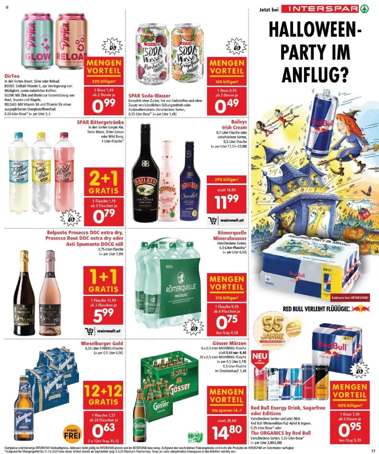 Interspar Flugblatt - Burgenland gültig ab 23.10.2025 | Seite: 13 | Produkte: Wasser, Bier
