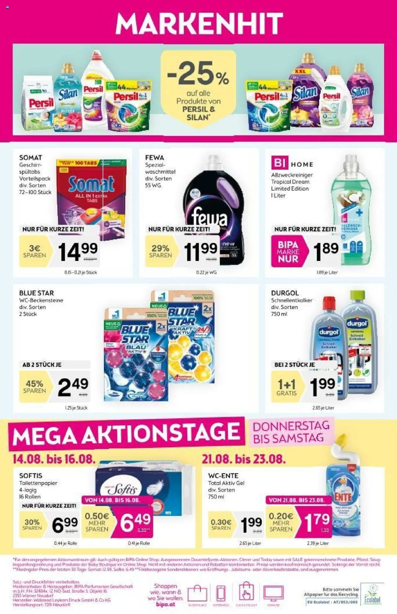Bipa Flugblatt gültig ab 14.08.2025 | Seite: 12 | Produkte: Waschmittel