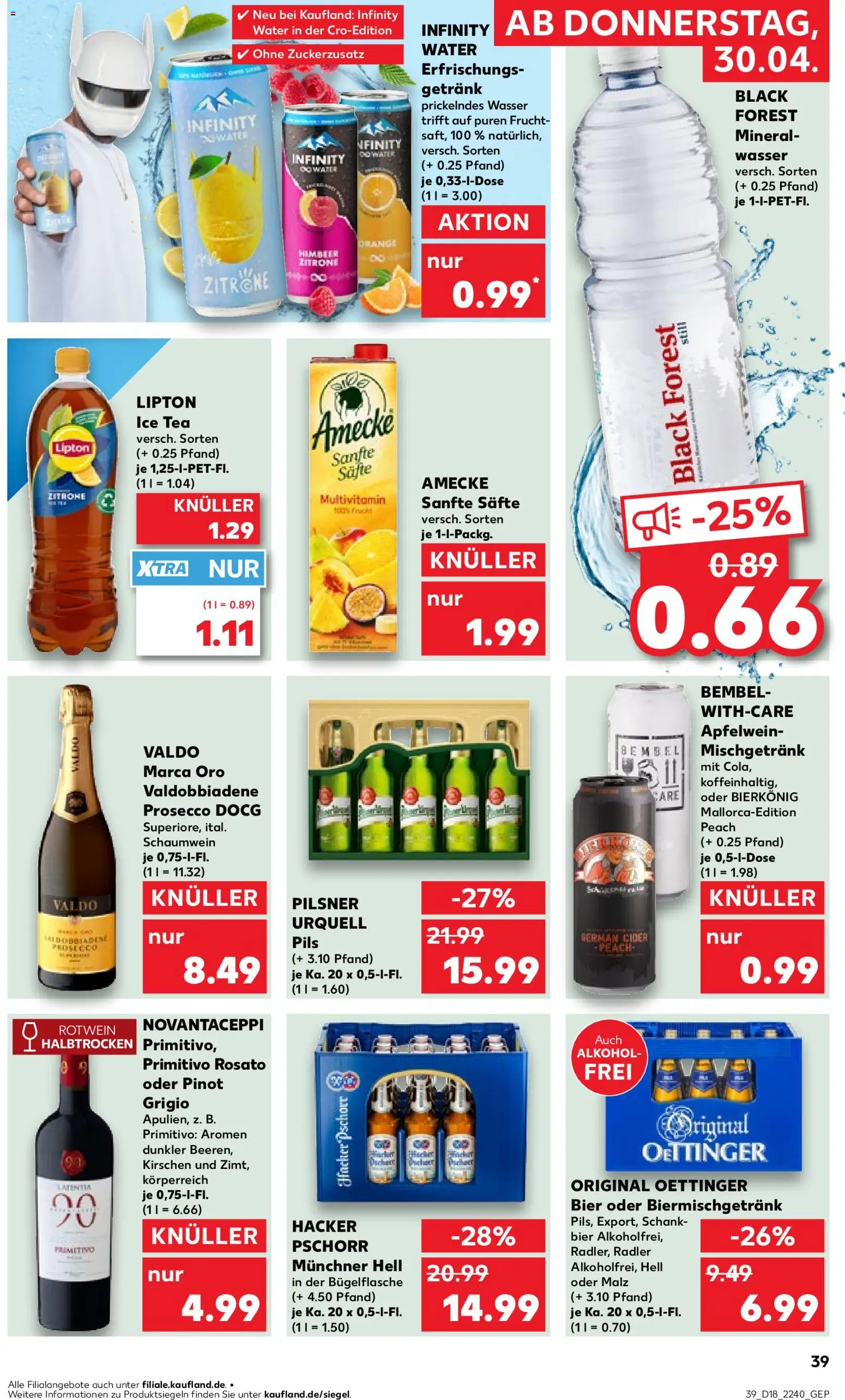 Kaufland Prospekt Speyer	 – gültig ab 30.04.2026 | Seite: 39 | Produkte: Bier, Rotwein, Mineralwasser, Wasser