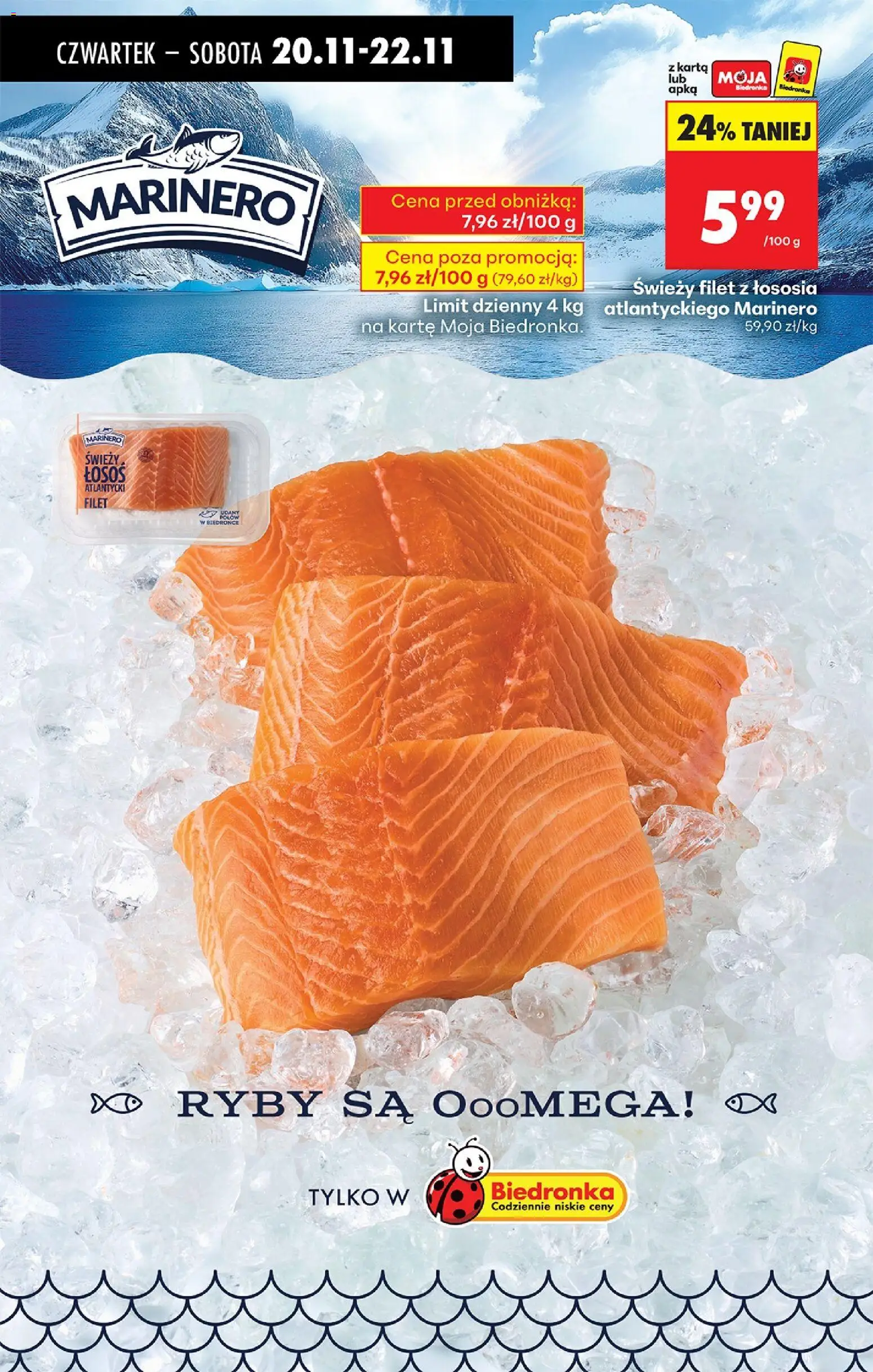 Biedronka gazetka - Oferta w tym tygodniu od 20.11.2025 | Strona: 29 | Produkty: Karta, Łosoś atlantycki, Ryby, Filet z łososia