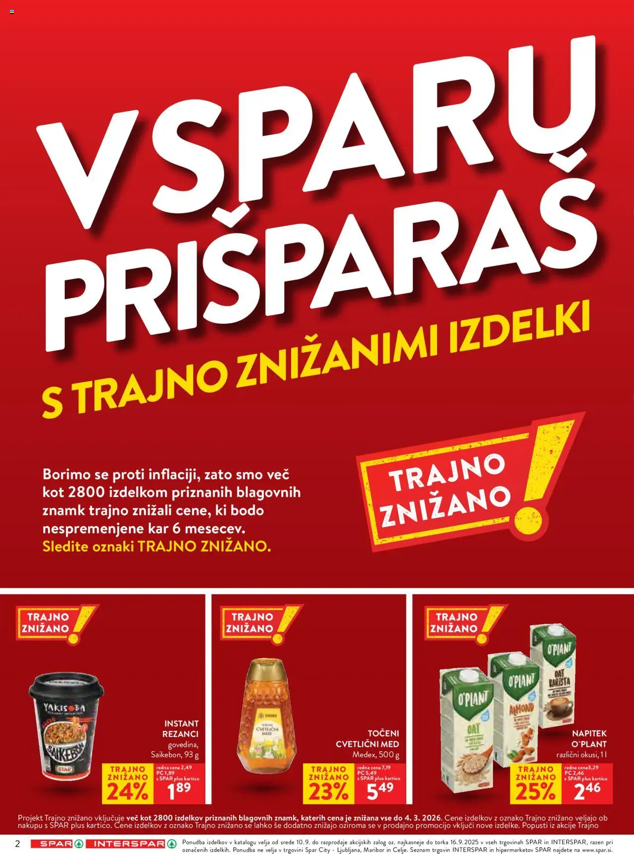 Novi Spar katalog ponudbe – veljaven od 10.09.2025 | Stran: 2 | Izdelki: Rezanci
