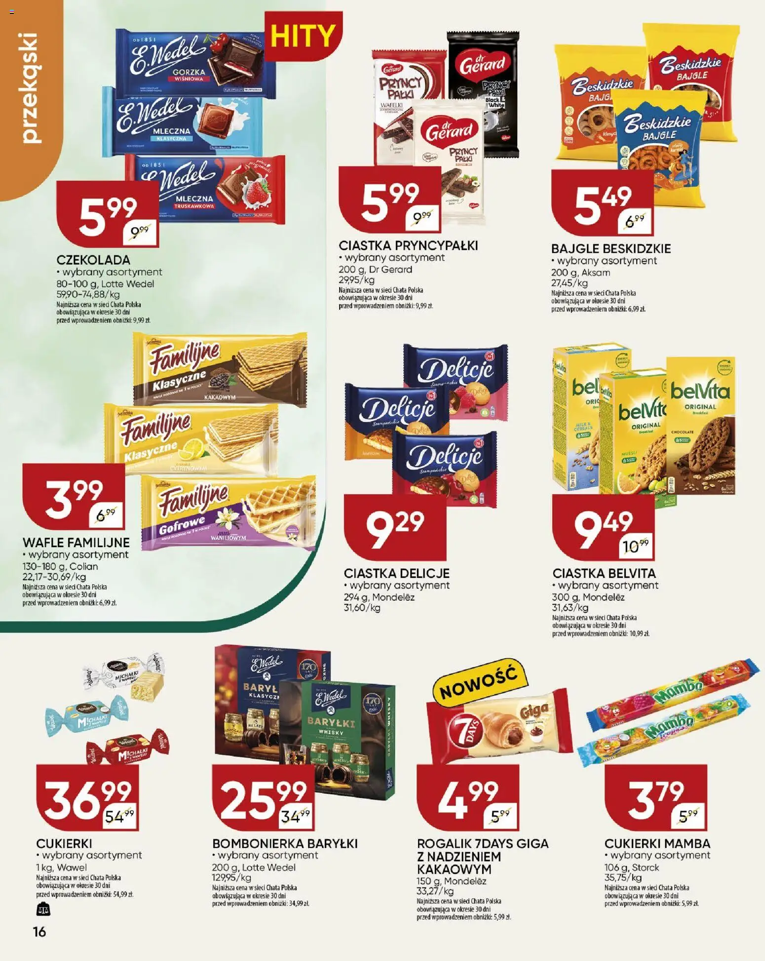 Chata Polska Gazetka od 29.01.2026 | Strona: 16 | Produkty: Belvita, Wafle, Wafelki, Cukierki