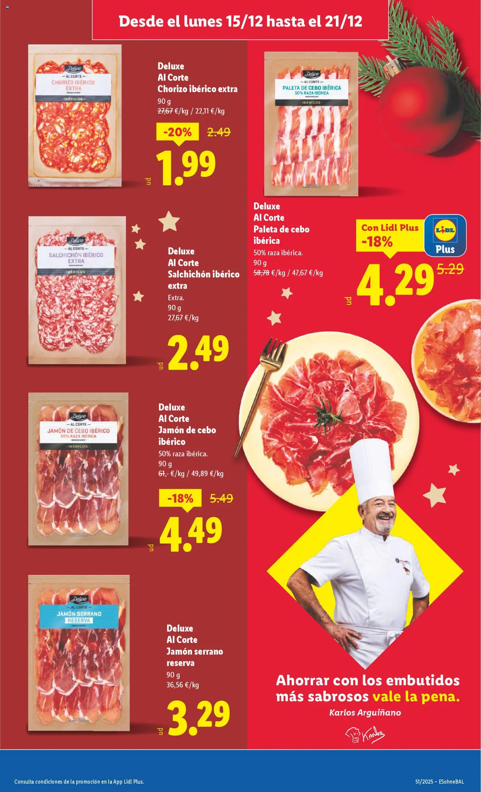 Lidl folleto │ válido desde el 15.12.2025 | Página: 15 | Productos: Jamón serrano, Jamón, Νυχτικό