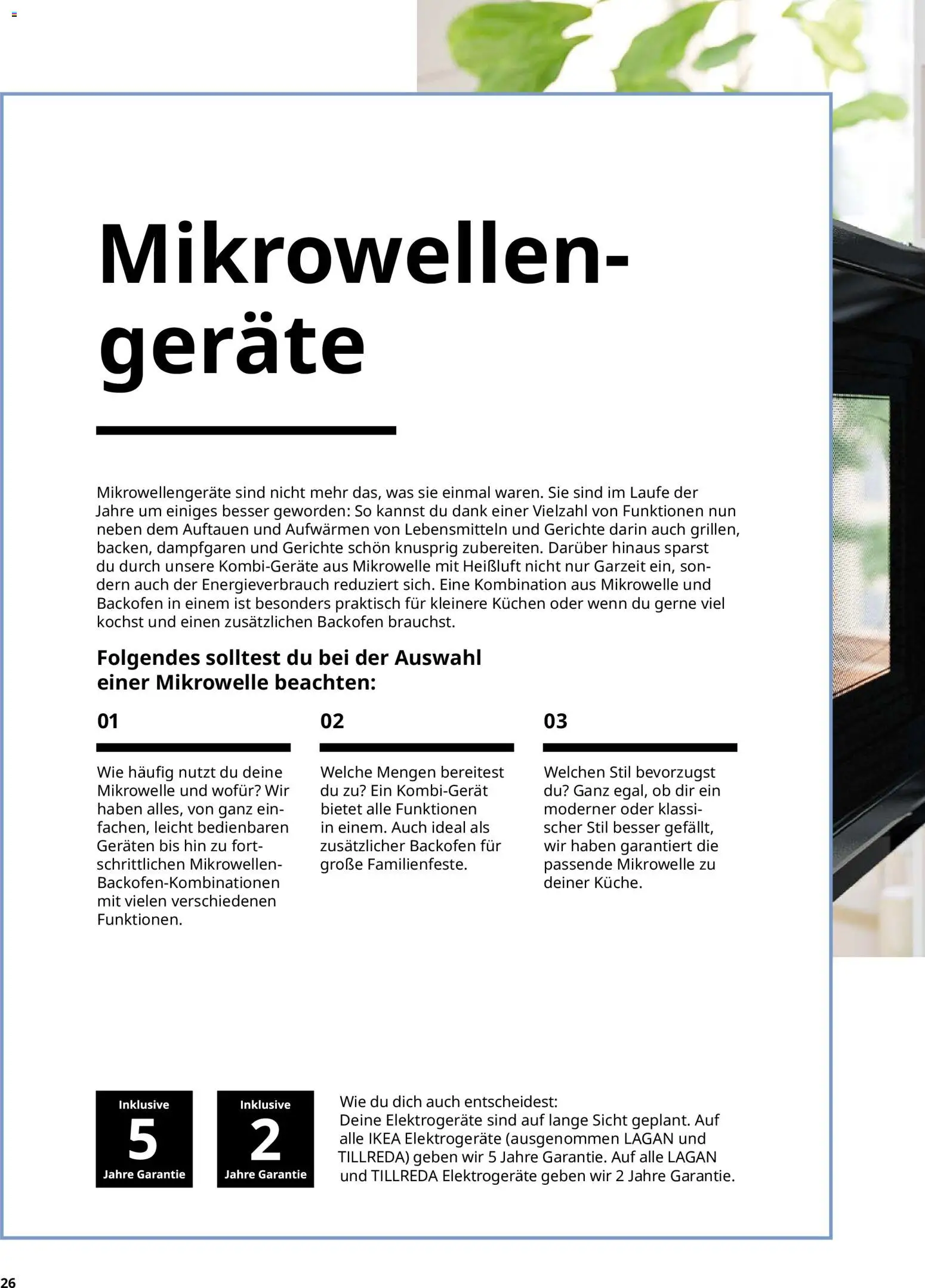 Ikea Elektrogeräte – gültig ab 02.01.2026 | Seite: 26 | Produkte: Mikrowelle, Backofen, Kuchen
