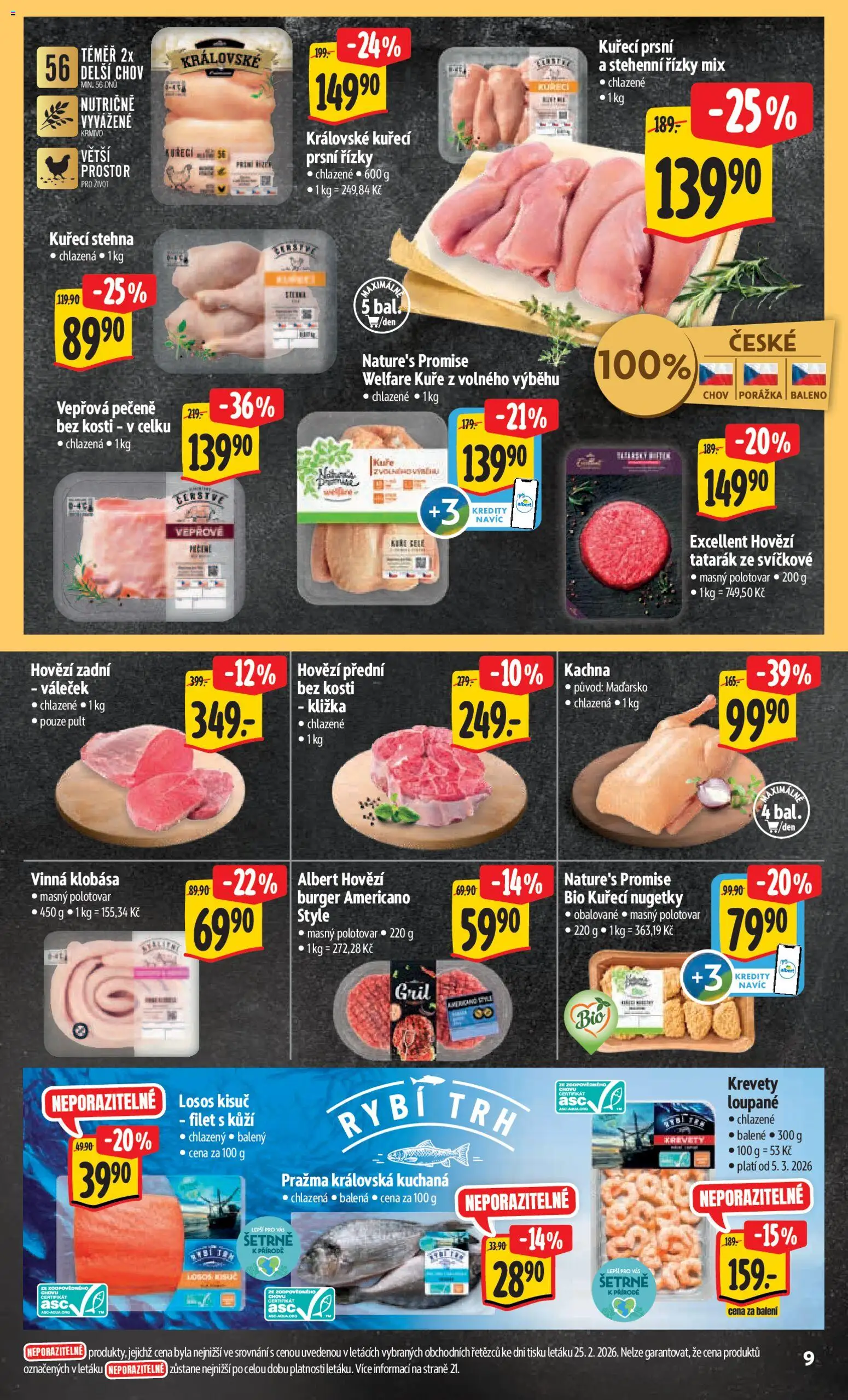 Albert leták - Hypermarket od 04.03.2026 | Strana: 17 | Produkty: Vepřová pečeně, Hovězí zadní, Váleček, Tatarák