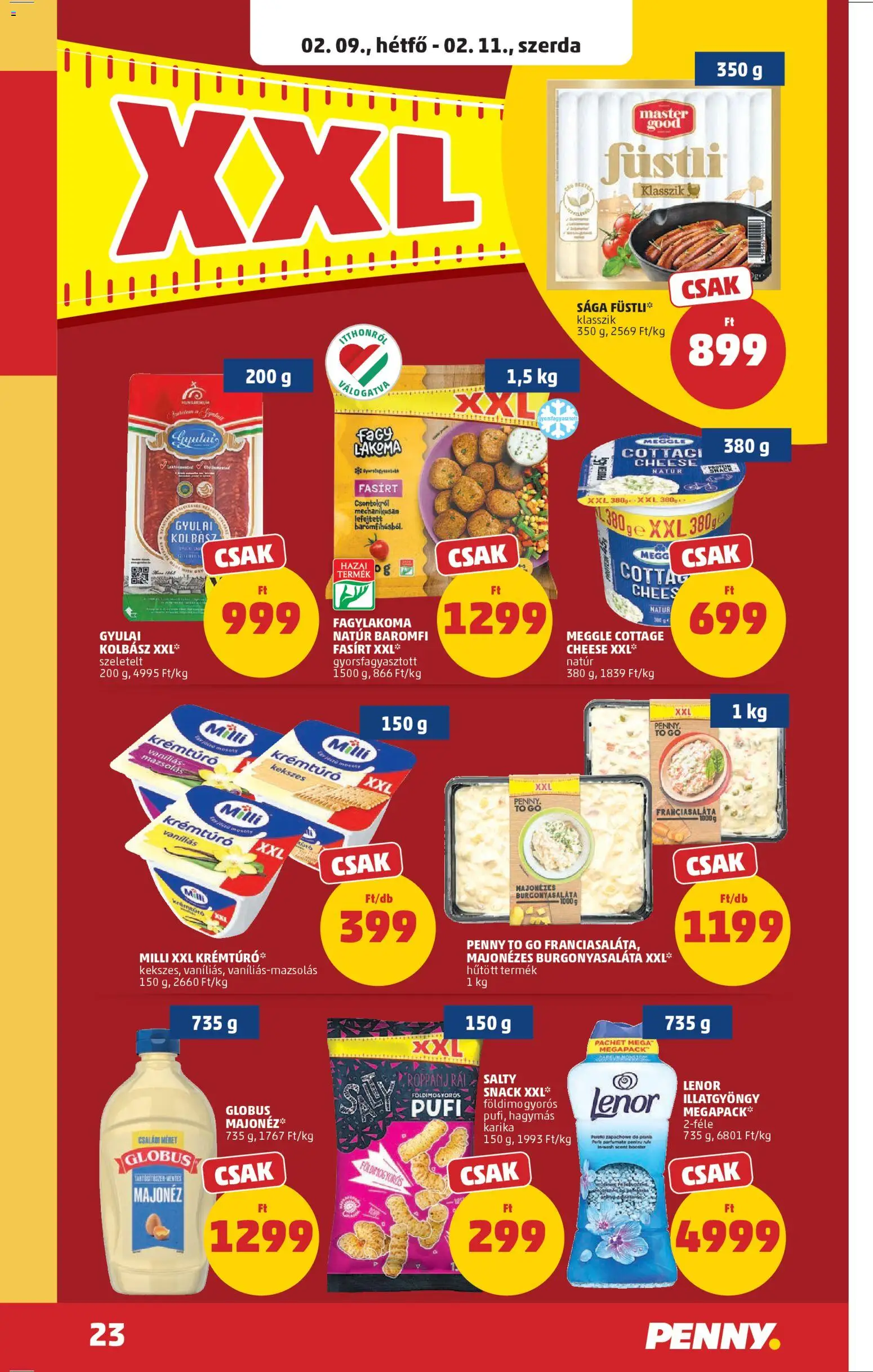 PENNY akciós ujság - amely érvényes a következő dátumtól: 05.02.2026 | Oldal: 25 | Termékek: Kolbász, Krémtúró, Cottage cheese, Majonéz