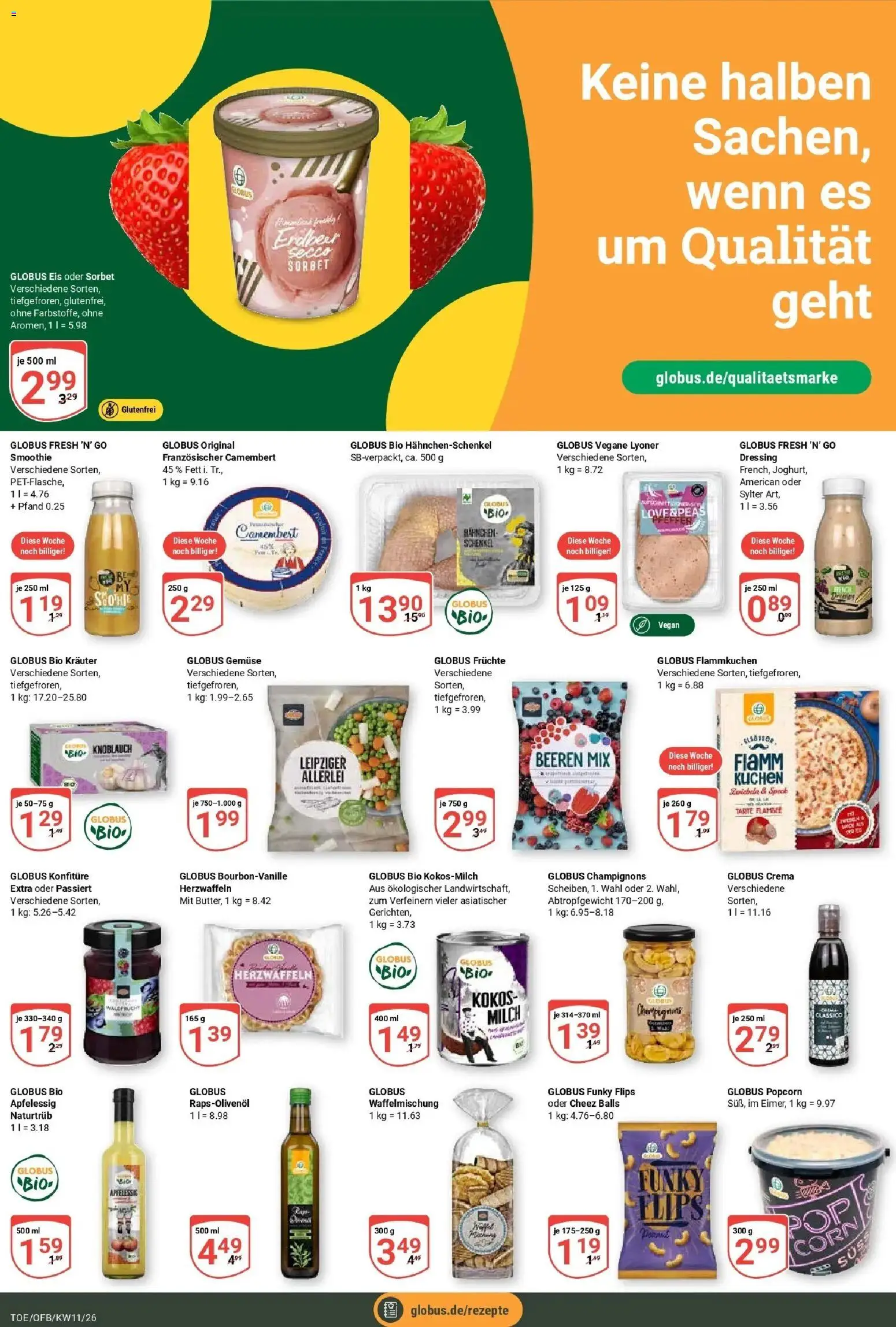 Globus prospekt Tönisvorst	 – gültig ab 09.03.2026 | Seite: 14 | Produkte: Milch, Gemüse, Pfeffer, Kuchen