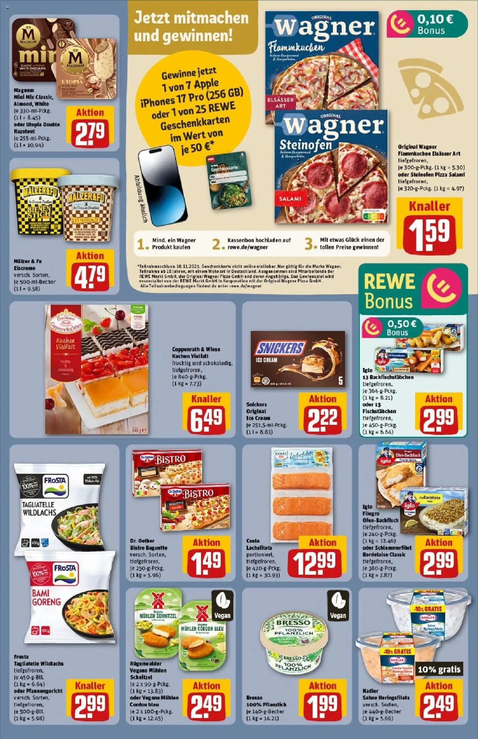 Rewe prospekt Kall	 – gültig ab 26.10.2025 | Seite: 19 | Produkte: Iglo, Schnitzel, Frosta, Salami