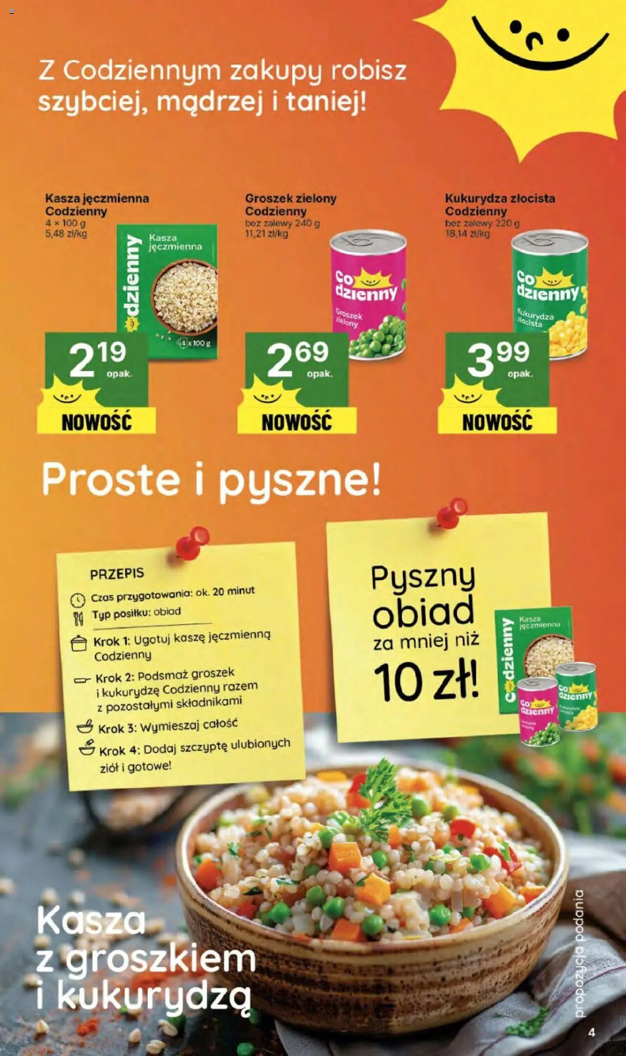 Delikatesy Centrum Gazetka - Sklepy Własne od 02.10.2025 | Strona: 4 | Produkty: Groszek, Kasza, Kasza jęczmienna, Kukurydza