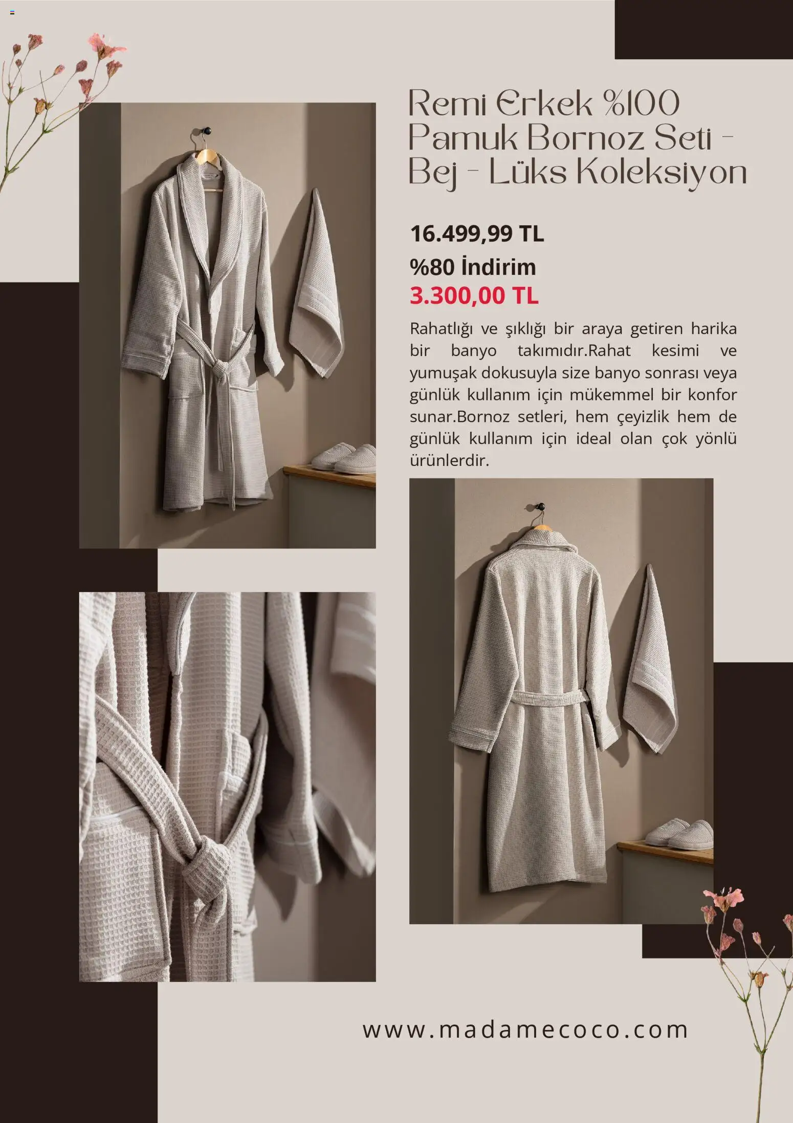 Madame Coco Black Friday - 03.11.2025 tarihinden itibaren geçerlidir | Sayfa: 3 | Ürünler: Banyo, Bornoz