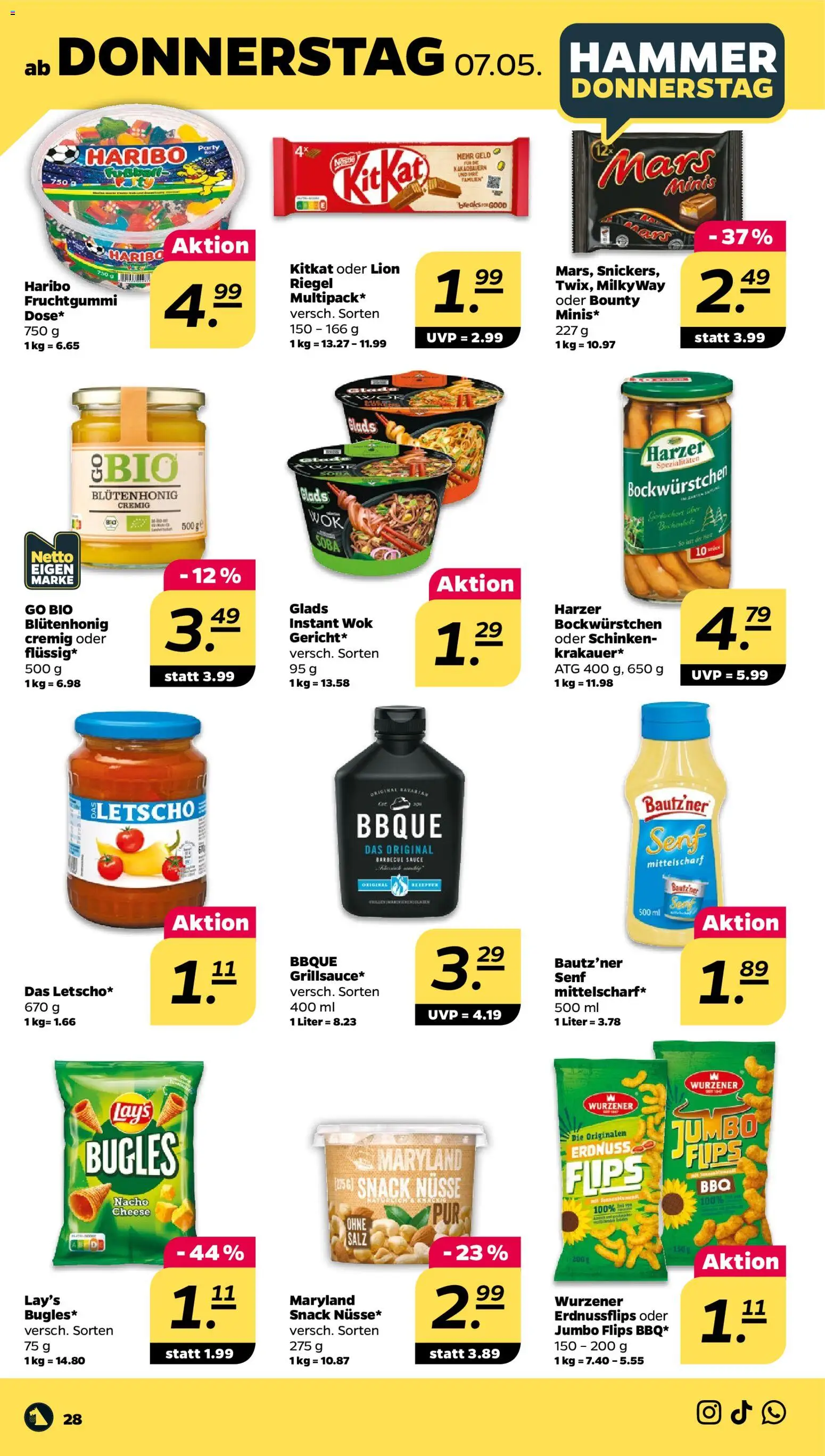 Netto Prospekt 	 – gültig ab 04.05.2026 | Seite: 32 | Produkte: Haribo, Mars, Salz, Nüsse