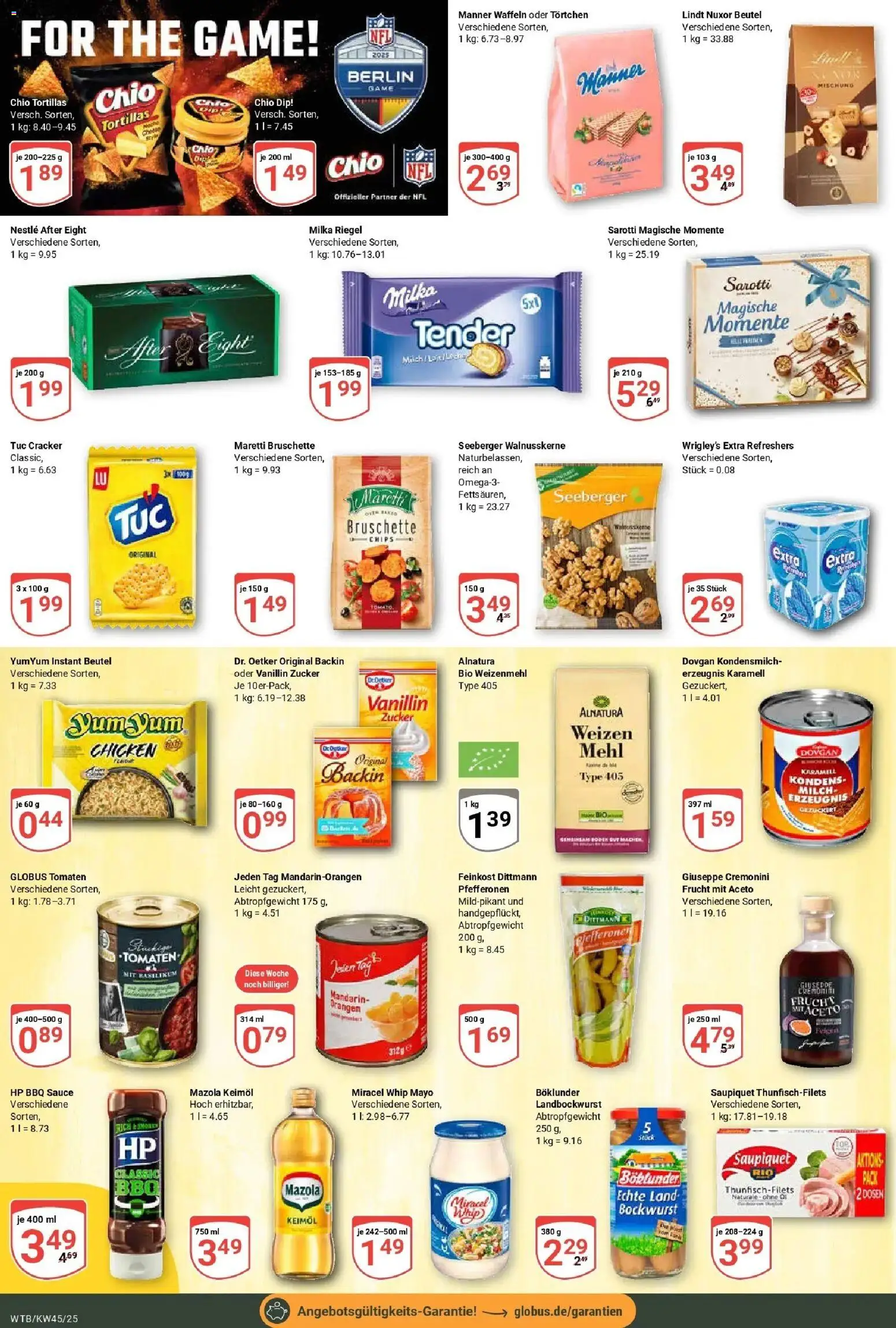 Globus prospekt Wächtersbach	 – gültig ab 02.11.2025 | Seite: 14 | Produkte: Bockwurst, Orangen, Milka, Chips