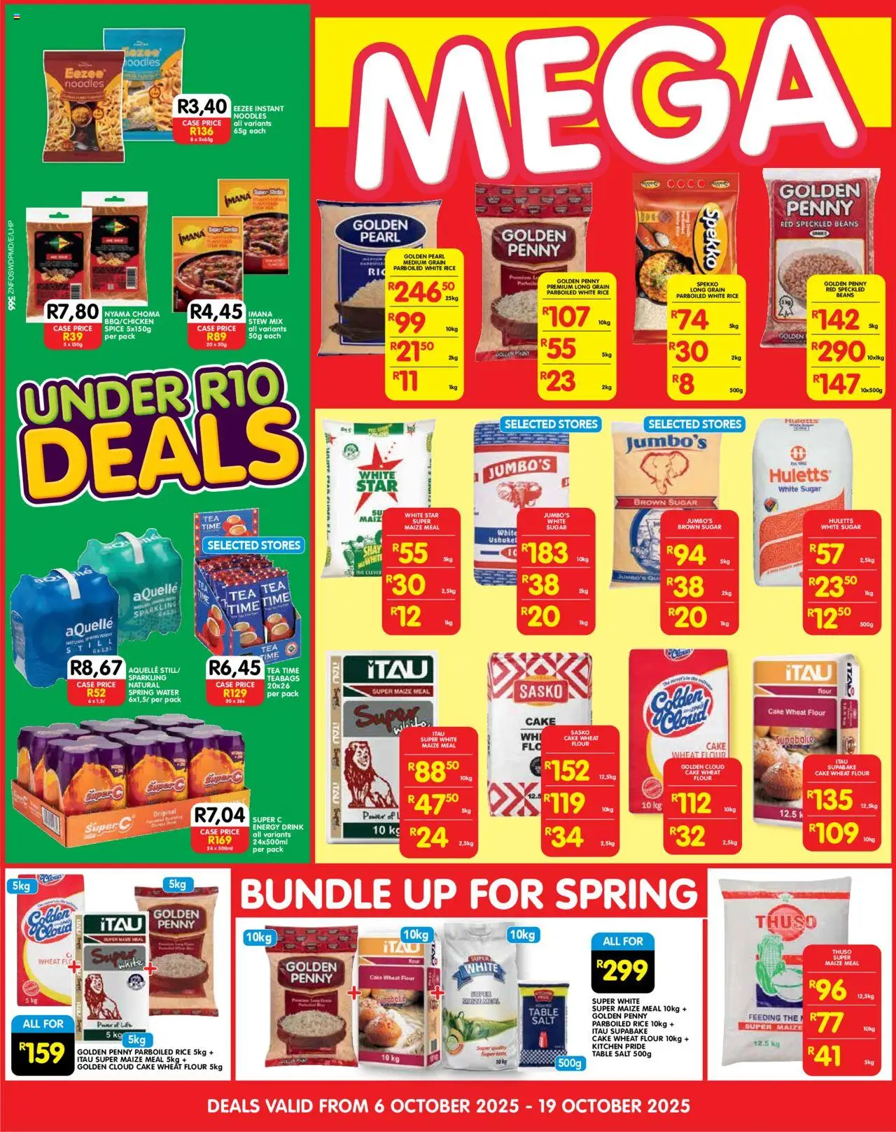 New Shoprite catalogue – valid from 06.10.2025 | Page: 2 | Products: Maize meal, Beer, Rice, Tea