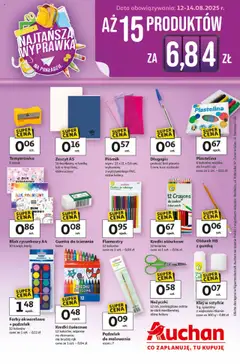 Pogląd oferty "Auchan Gazetka - Najtańsza Wyprawka Szkolna Hipermarket" - ważna od 12.08.2025