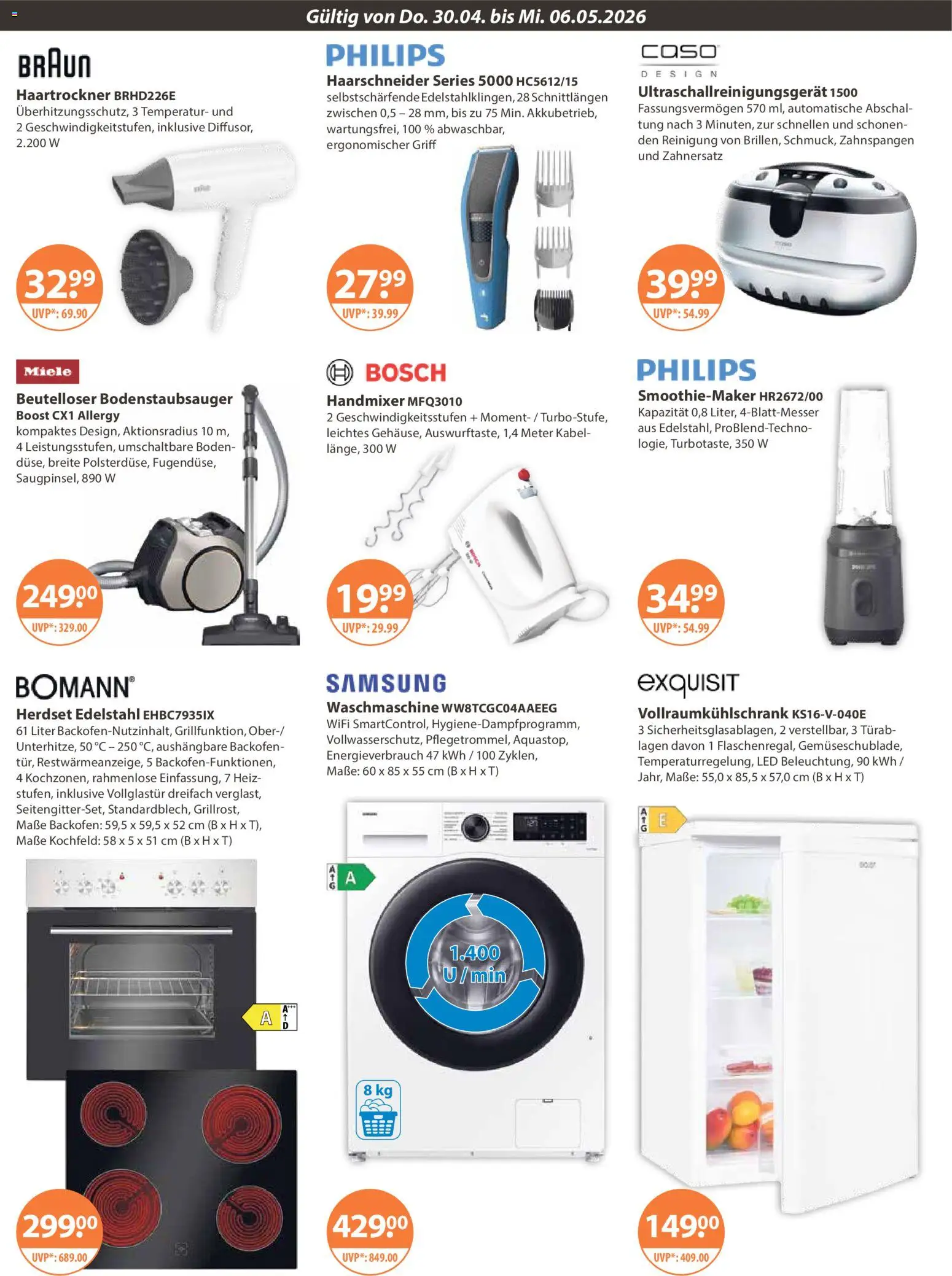 V-Markt Angebote – gültig ab 30.04.2026 | Seite: 18 | Produkte: Kabel, Miele, Philips, Samsung