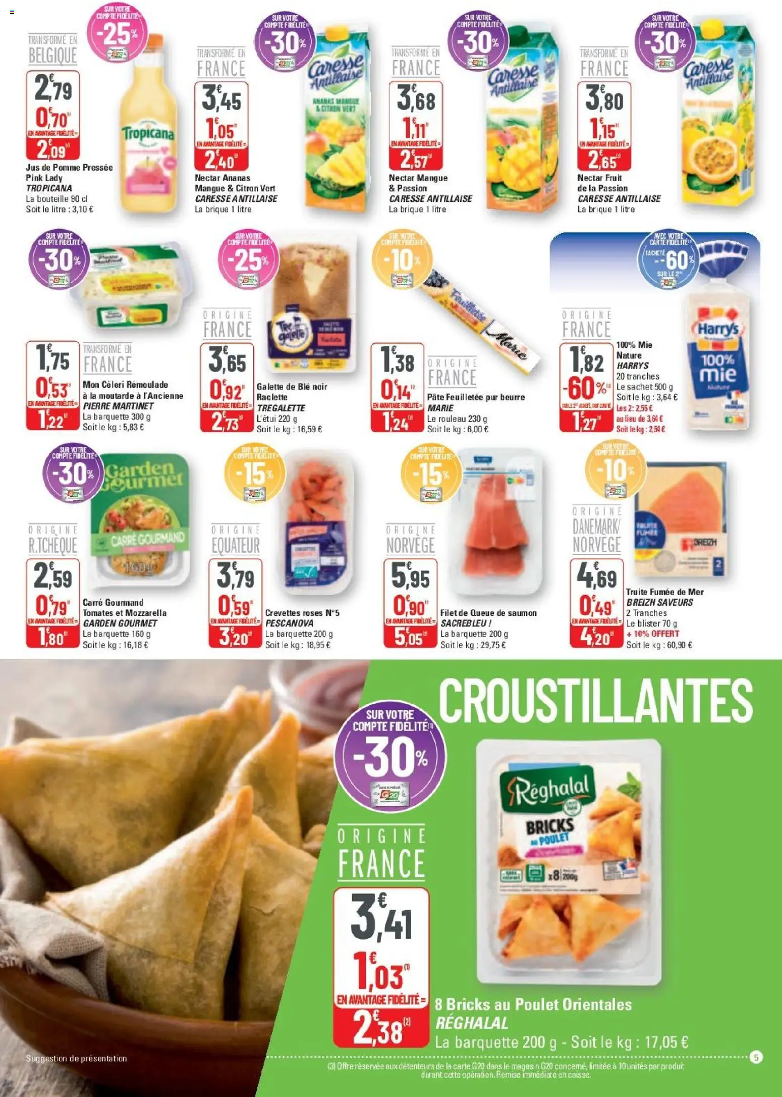 {H1} | Page: 5 | Produits: Mangue, Rouleau, Jus, Saumon