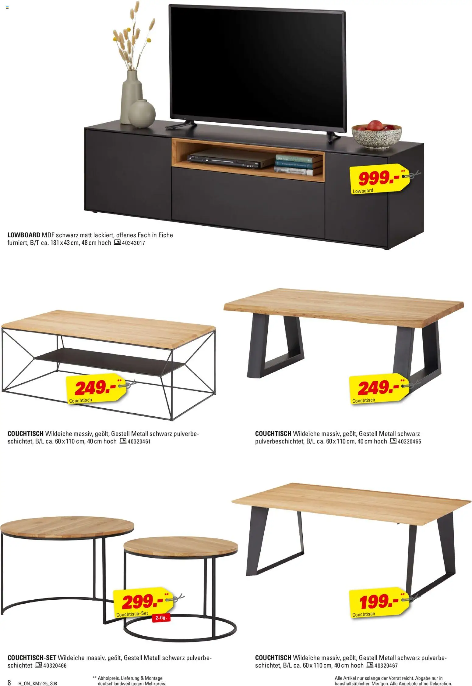 Höffner Kleinmöbel Spezial – gültig ab 29.10.2025 | Seite: 8 | Produkte: Lowboard, Couchtisch