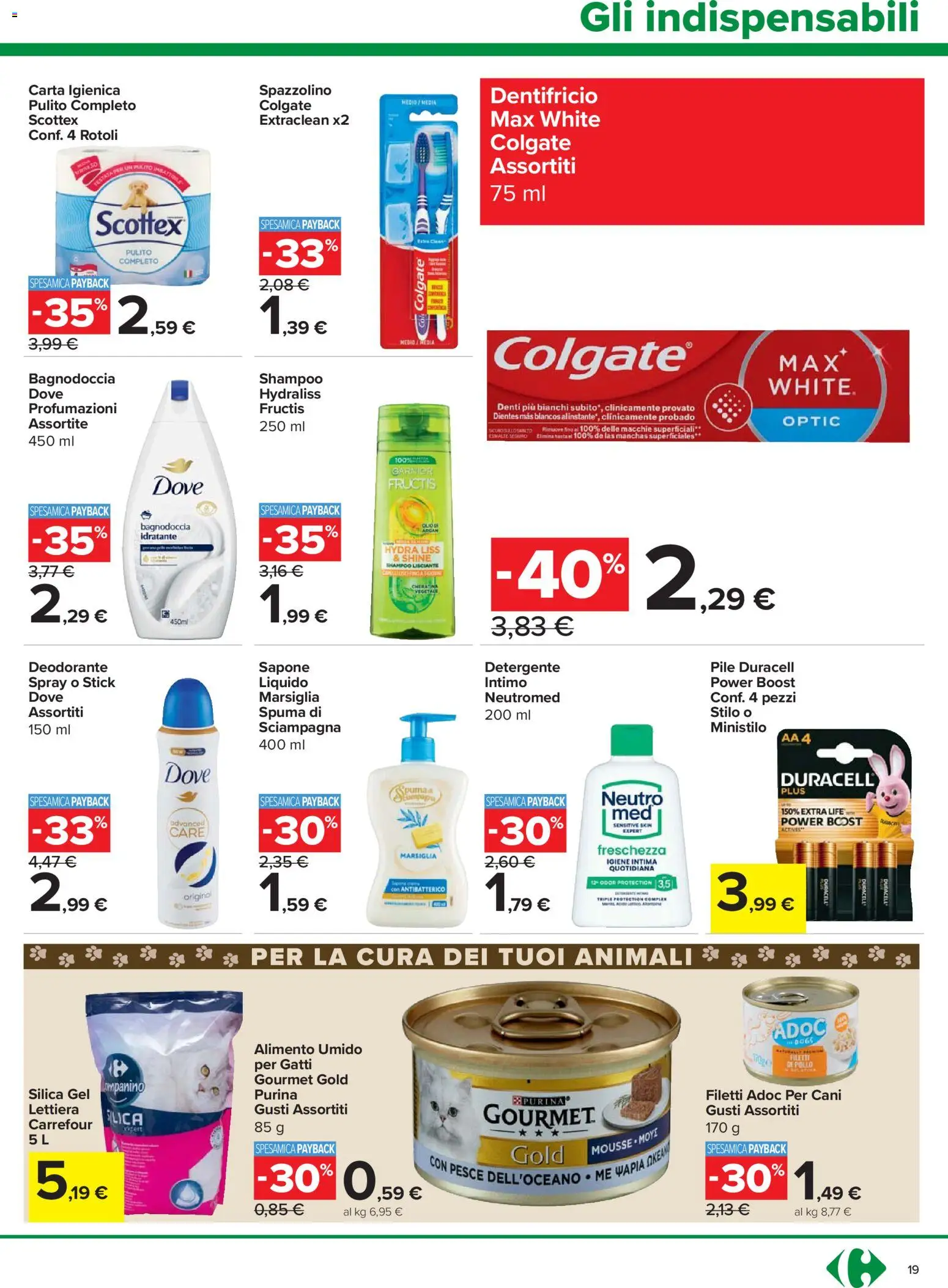 Volantino Carrefour del 24.03.2026 | Pagina: 19 | Prodotti: Carta igienica, Sapone, Pollo, Olio