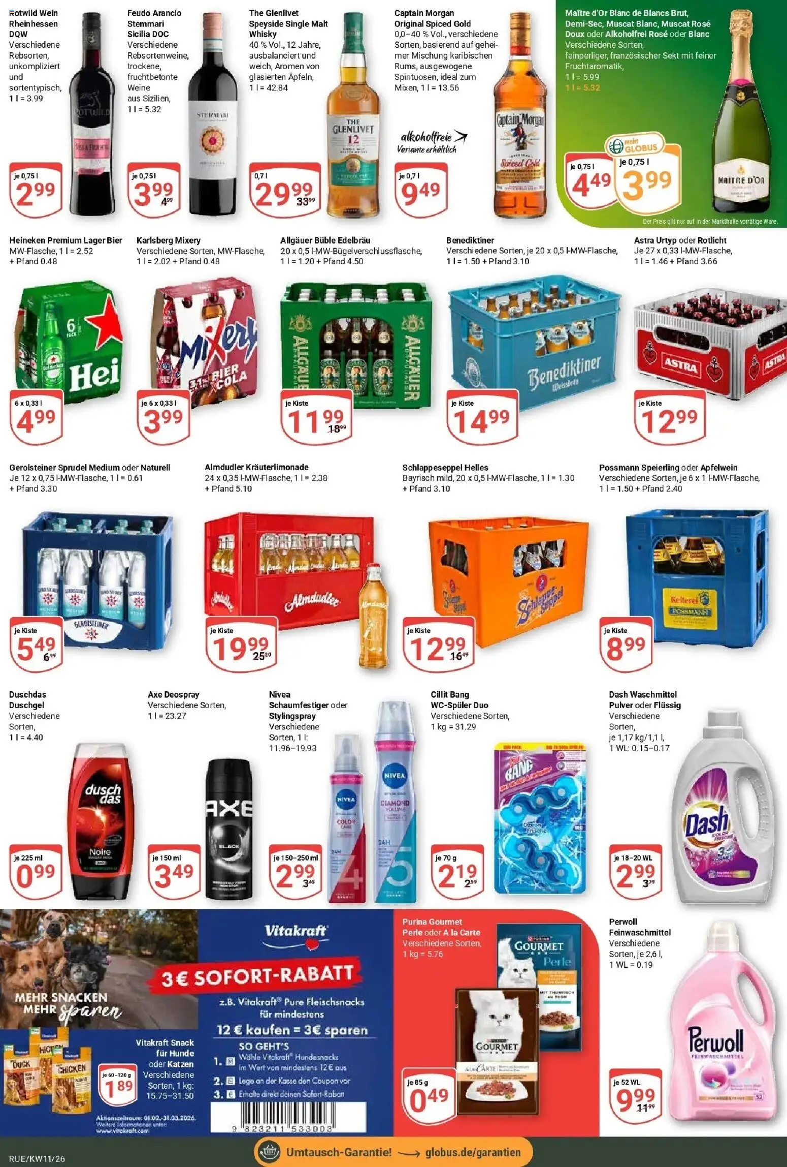 Globus prospekt Rüsselsheim	 – gültig ab 09.03.2026 | Seite: 5 | Produkte: Sekt, Axe, Captain morgan, Wein