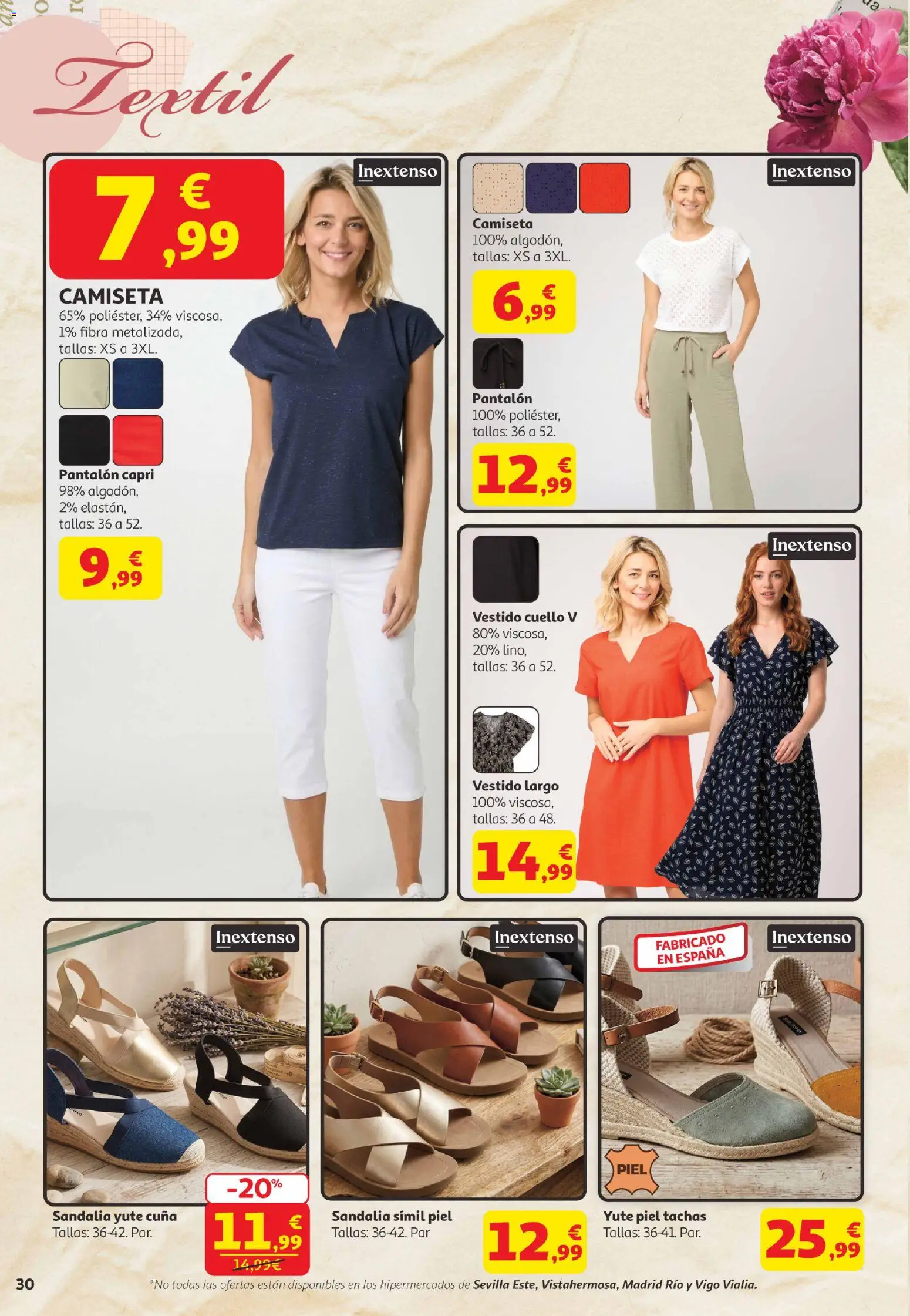 Alcampo Canarias │ válido desde el 21.04.2026 | Página: 30 | Productos: Vestido largo, Pantalón capri, Cuna