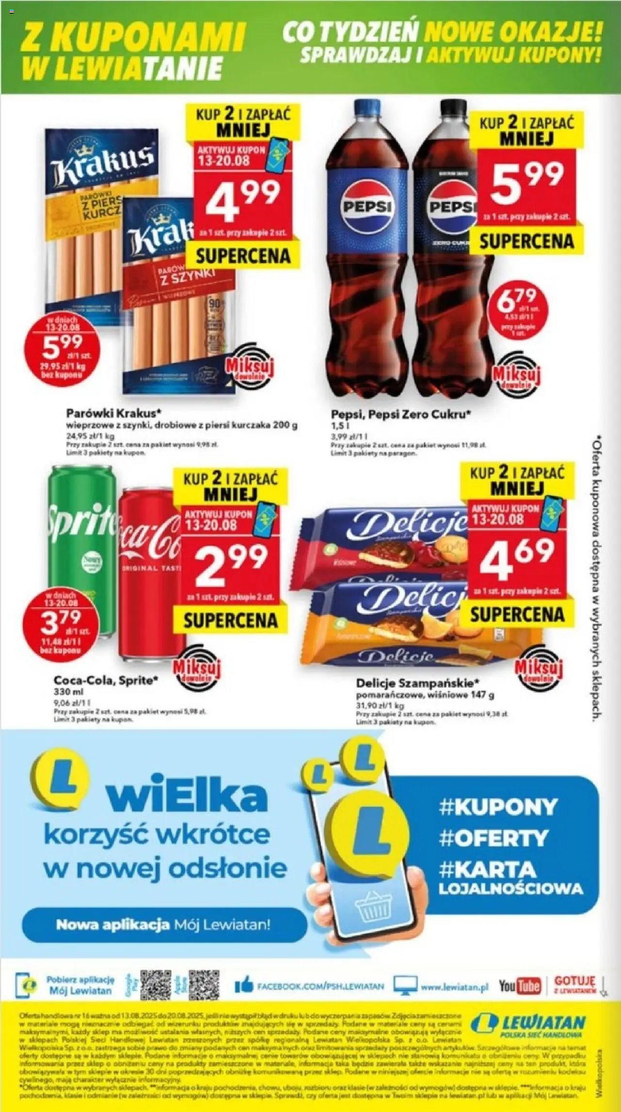 Lewiatan gazetka - Ostrów Wielkopolski od 13.08.2025 | Strona: 8 | Produkty: Piersi, Pepsi, Sprite, Parówki