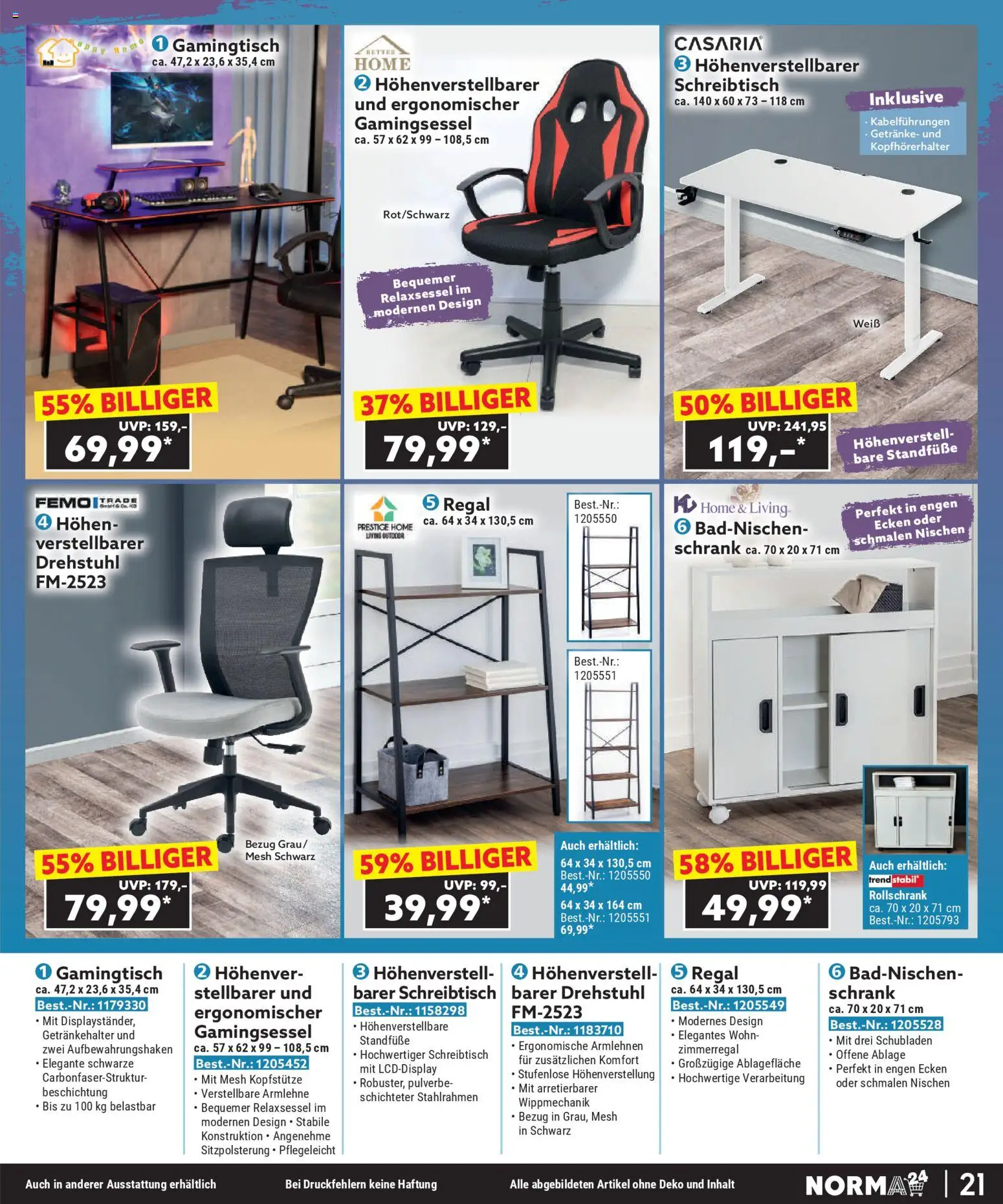 Norma Bestellmagazin  gültig ab 01.11.2025 | Seite: 21 | Produkte: Regal, Schrank