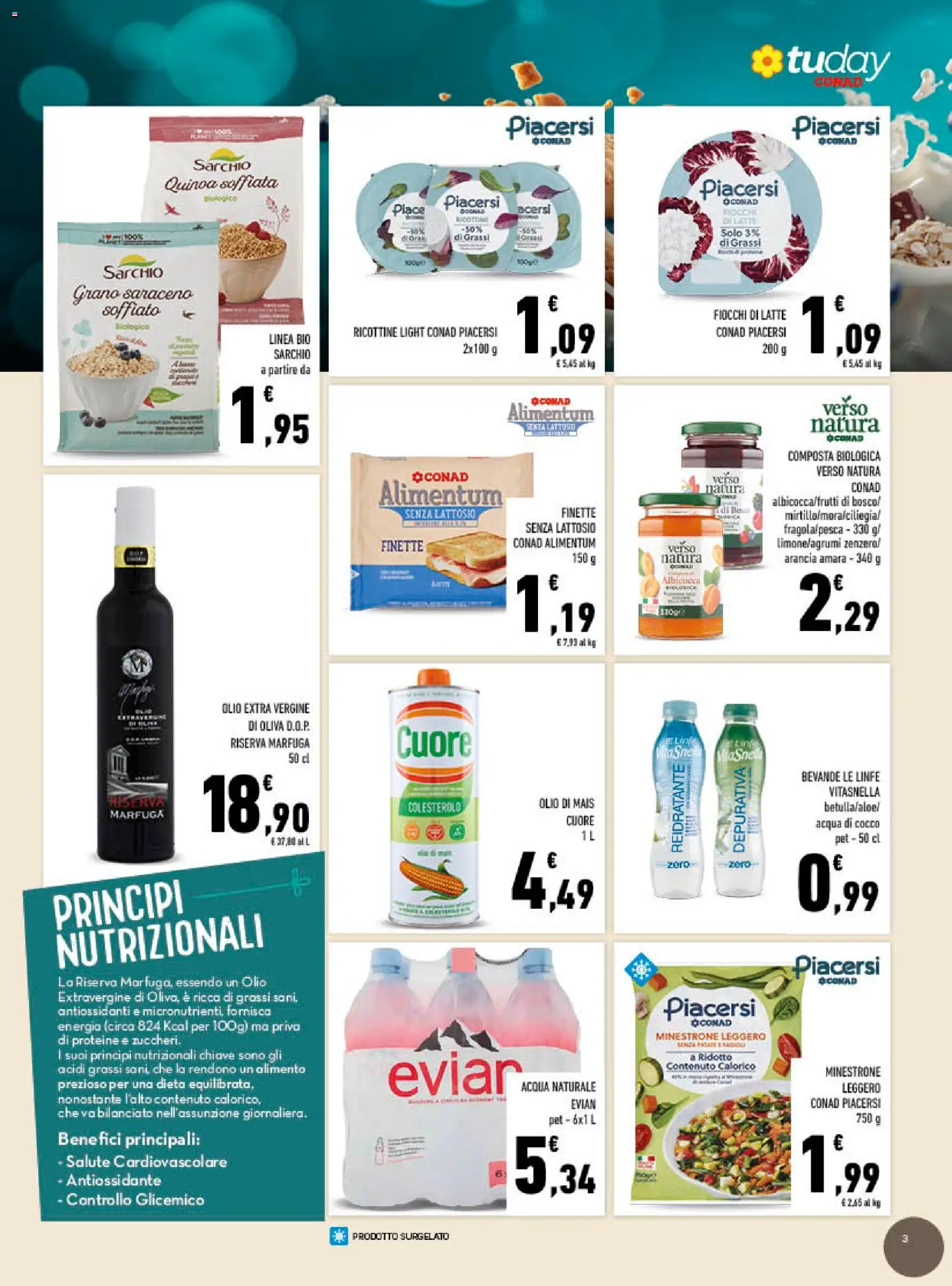Volantino Conad del 07.01.2026 | Pagina: 3 | Prodotti: Fiocchi di latte, Acqua, Latte, Acqua naturale