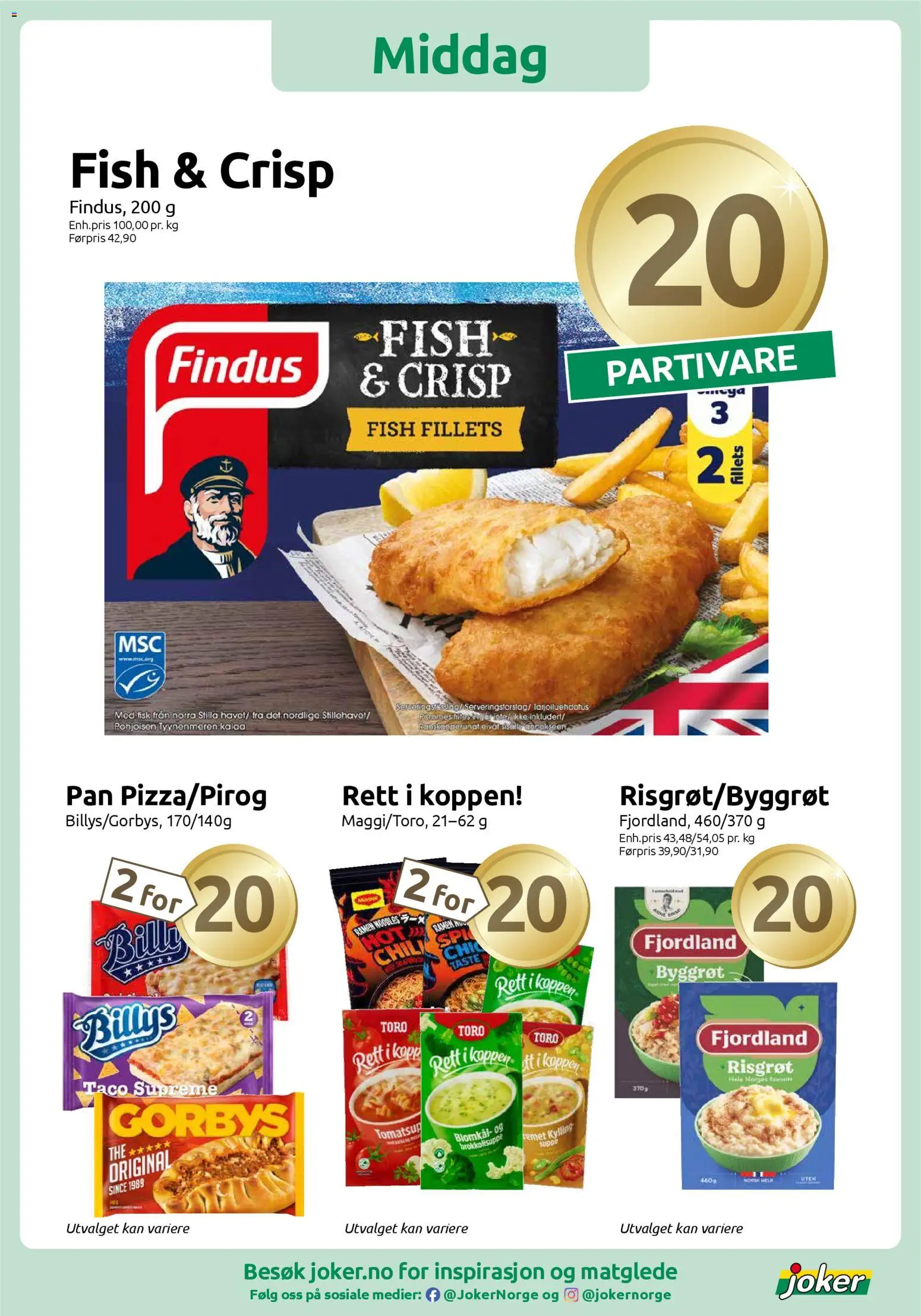 {H1} | Side: 7 | Produkter: Fisk, Blomkål, Pommes frites, Taco