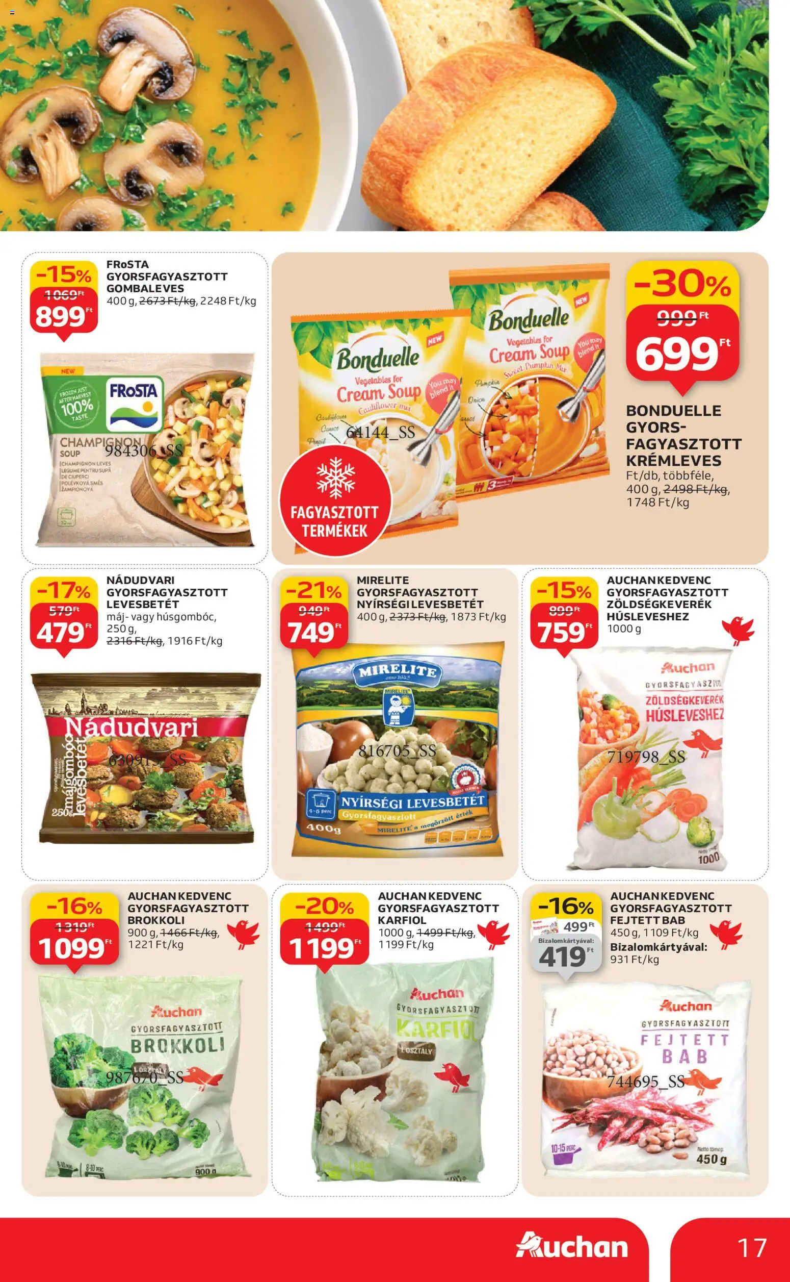 Auchan akciós ujság - amely érvényes a következő dátumtól: 02.01.2026 | Oldal: 17 | Termékek: Karfiol, Zöldségkeverék, Brokkoli