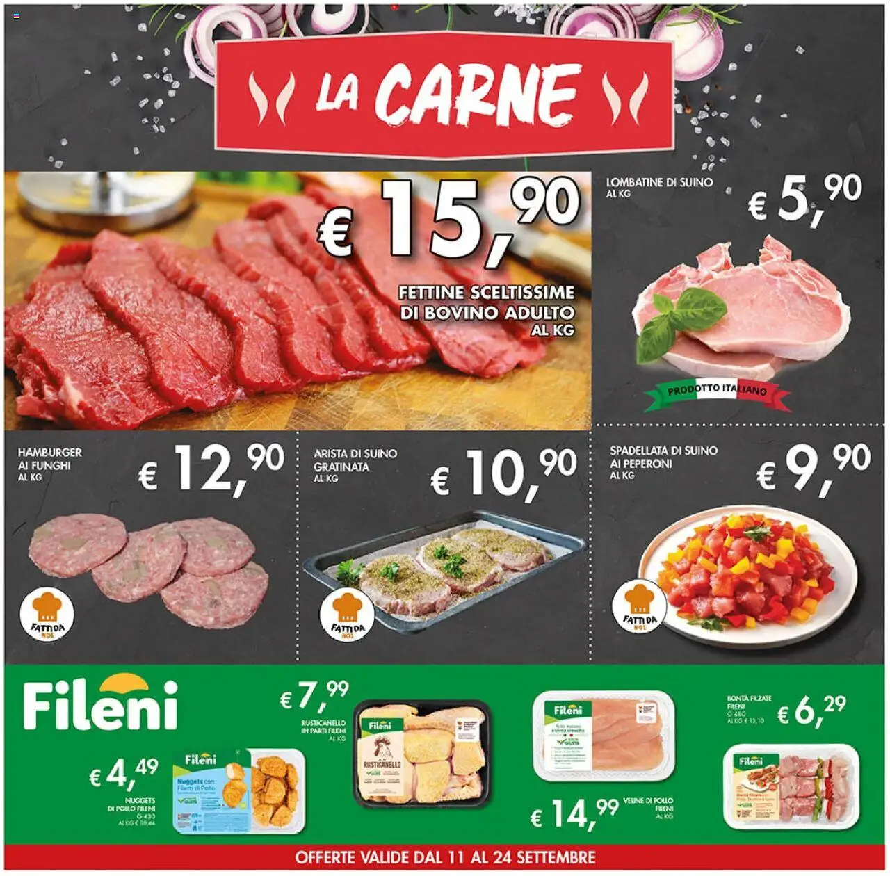 Volantino Coal del 11.09.2025 | Pagina: 4 | Prodotti: Bovino, Peperoni, Nuggets, Suino
