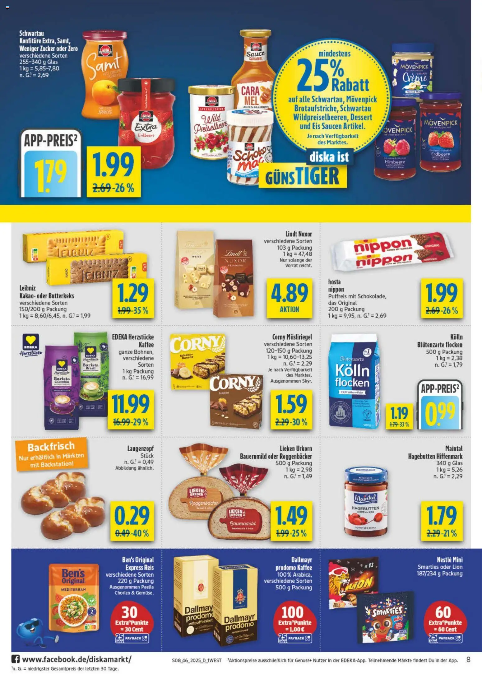 Diska - Diska Angebote Bayern KW46 – gültig ab 10.11.2025 | Seite: 8 | Produkte: Smarties, Creme, Himbeere, Reis