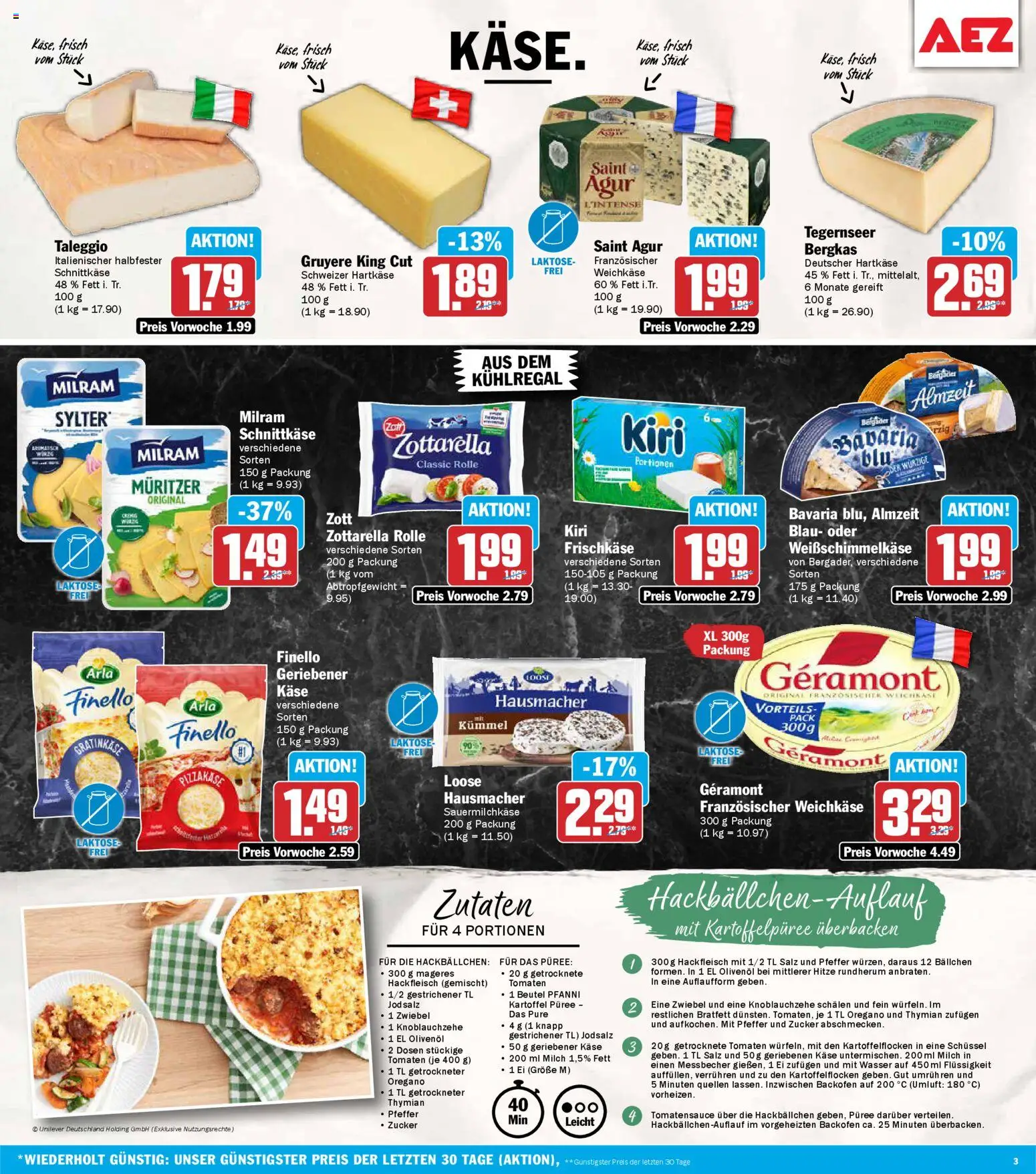 AEZ Prospekt 	 – gültig ab 16.03.2026 | Seite: 3 | Produkte: Milram, Salz, Pfeffer, Backofen