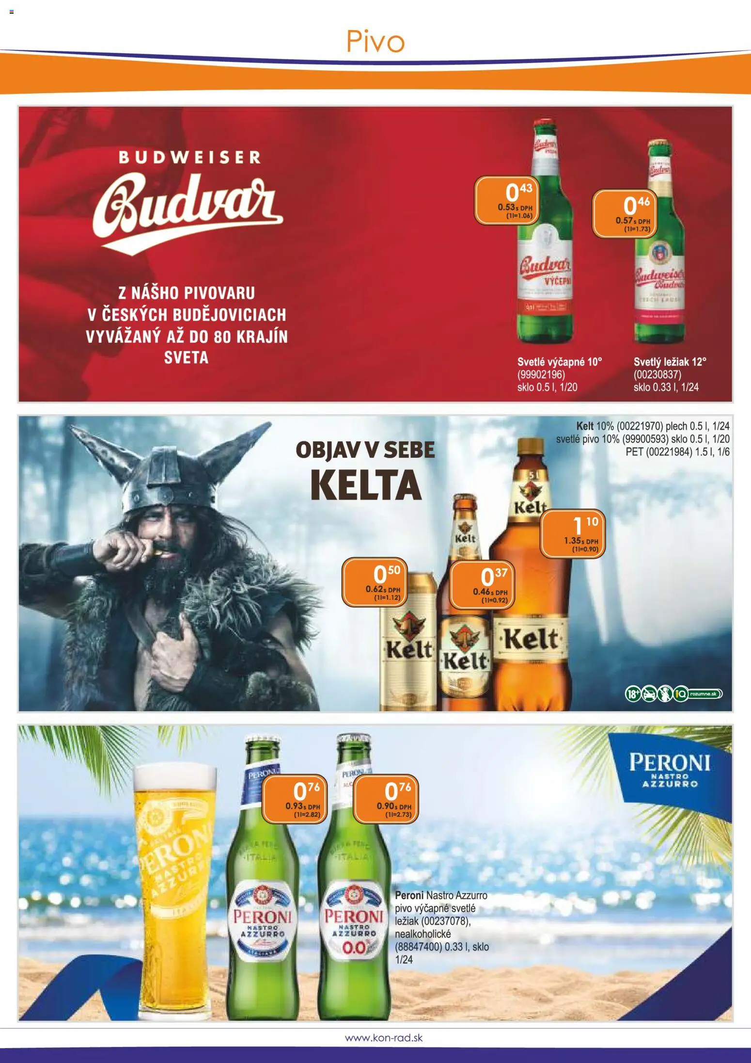 Nové KON - RAD akcie – leták je platný od 01.02.2026 | Strana: 15 | Produkty: Pivo, Kelt, Budvar