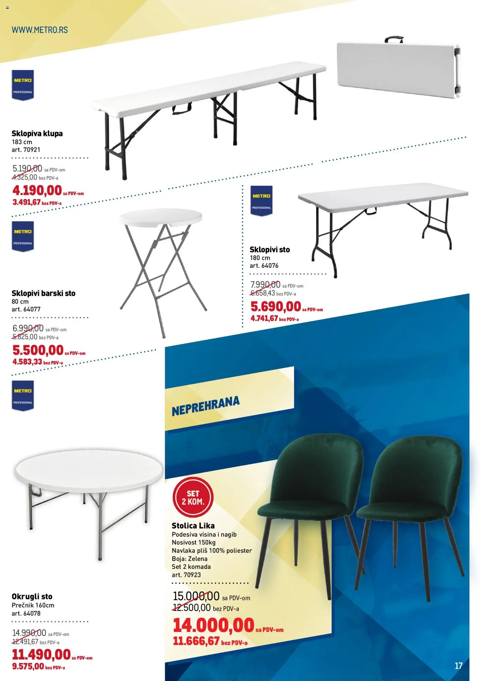 Metro katalog - važi od 08.01.2026 | Strana: 17 | Proizvode: Sto, Stolica, Klupa