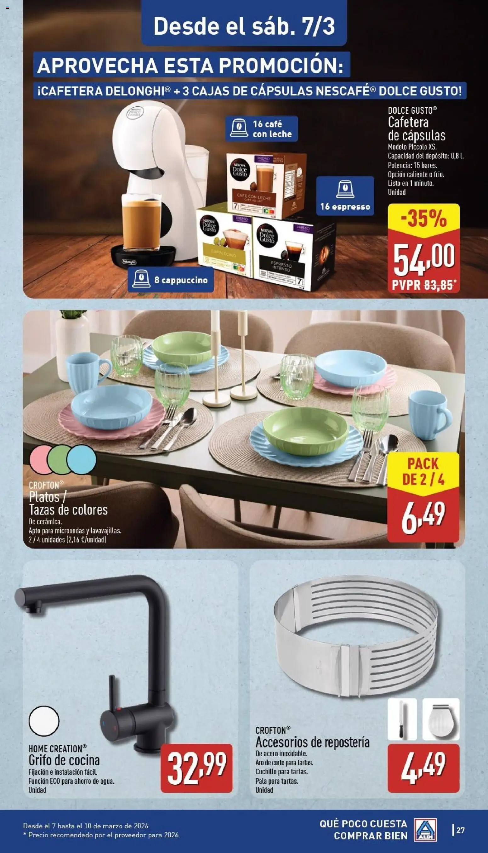 Aldi folleto Canarias │ válido desde el 02.03.2026 | Página: 27 | Productos: Café con leche, Leche, Café, Cafetera