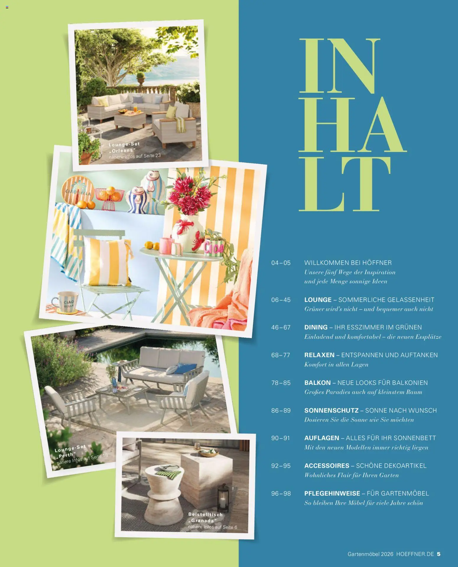 Höffner Prospekt Gartenmöbel – gültig ab 27.03.2026 | Seite: 5 | Produkte: Beistelltisch, Gartenmöbel