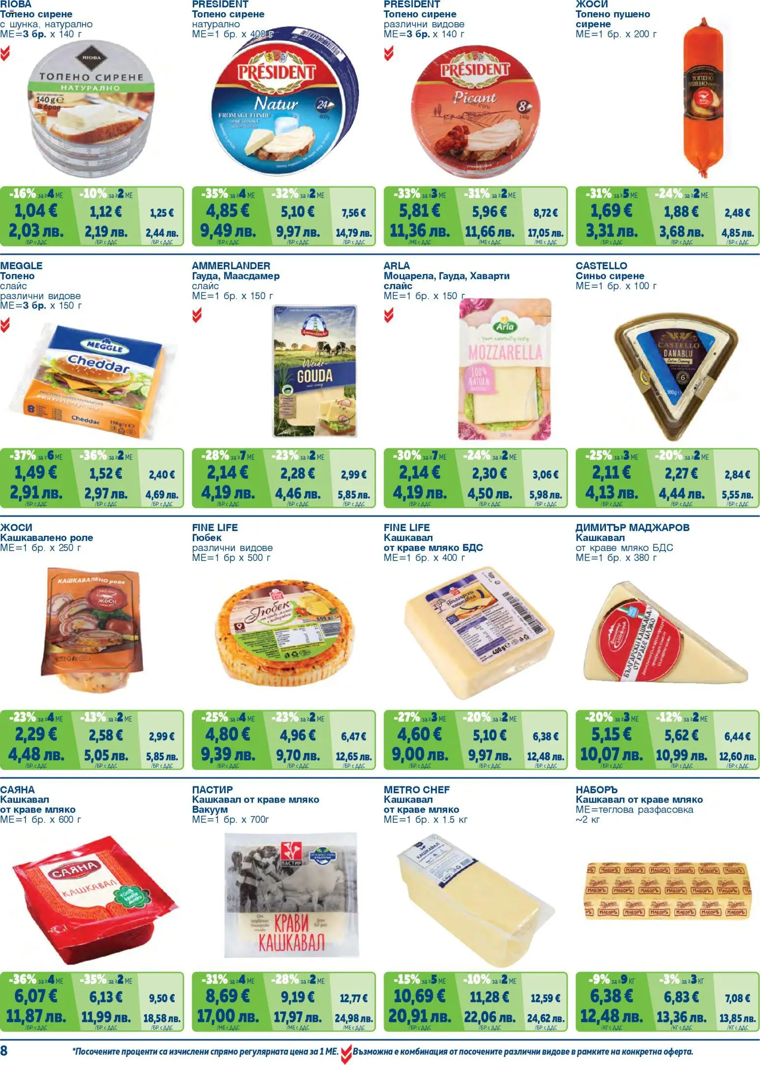 {H1} | Страница: 8 | Продукти: Краве, Мляко, Сирене, Топено сирене