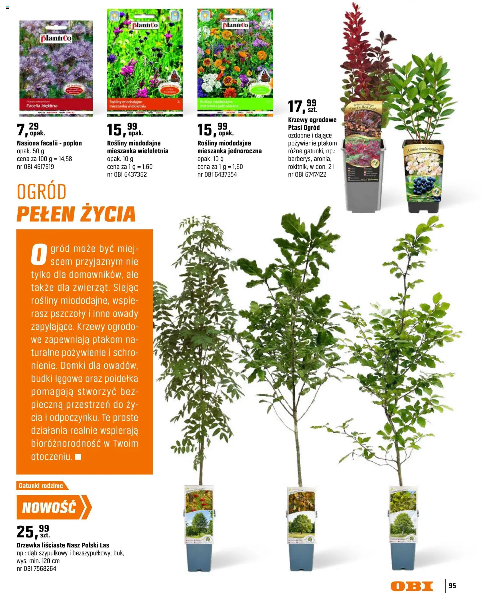 OBI gazetka - Ogród od 11.03.2026 | Strona: 95 | Produkty: Nasiona, Rosliny, Lody