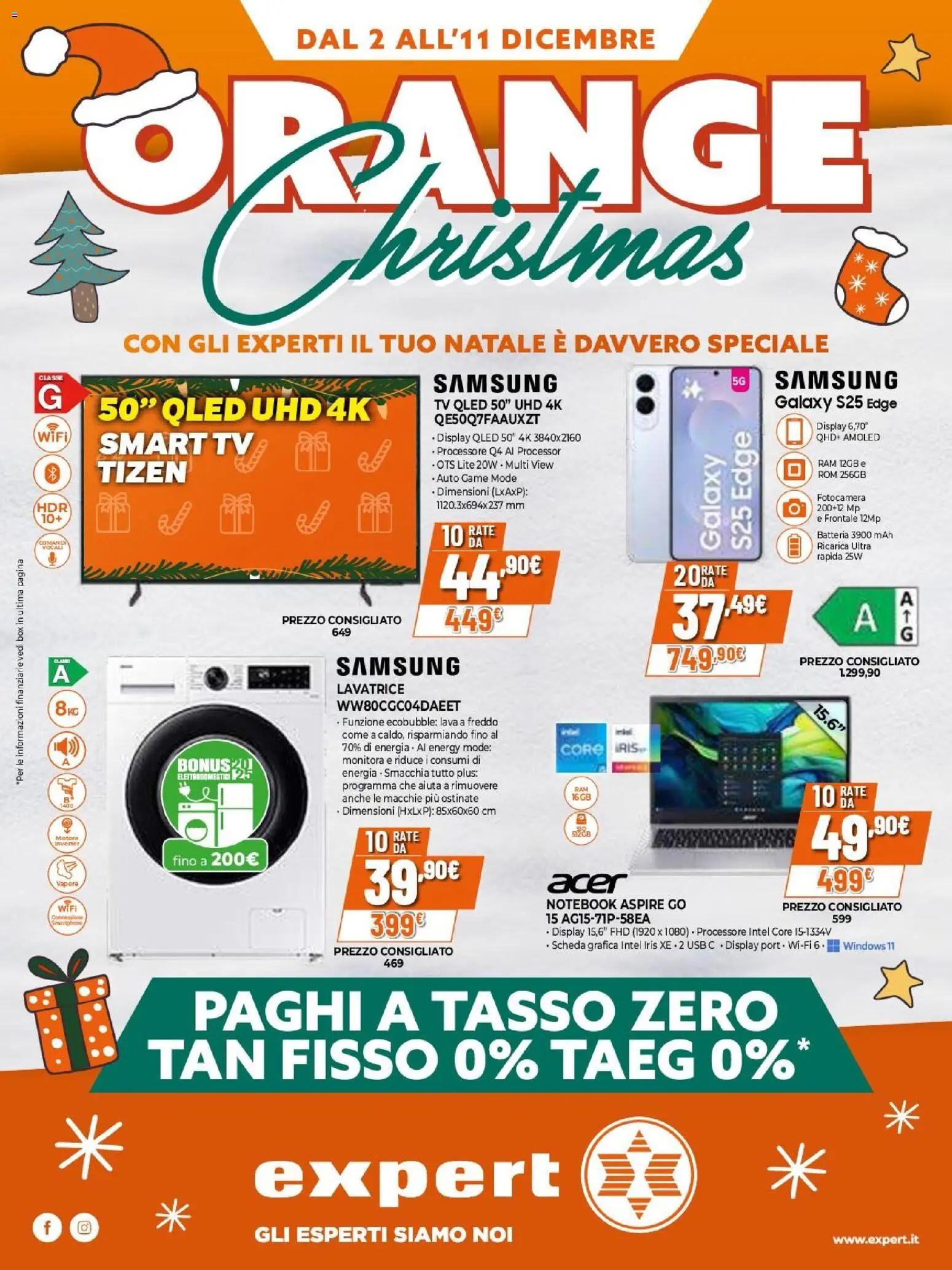 Volantino Expert del 02.12.2025 | Pagina: 1 | Prodotti: smart TV, TV, USB, Batteria