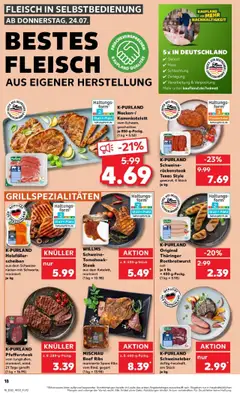 Kaufland prospekt Bottrop	 - gültig ab dem 23.07.2025 | Seite: 18 | Produkte: Spare ribs, Steak, Fleisch