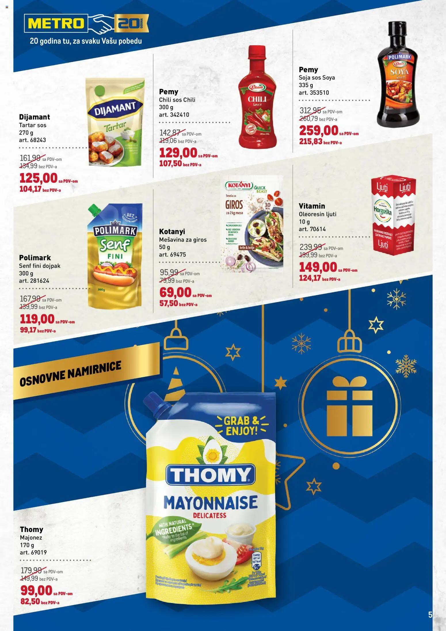 Metro katalog - važi od 25.12.2025 | Strana: 5 | Proizvode: Majonez, Senf, Sos, Soja sos