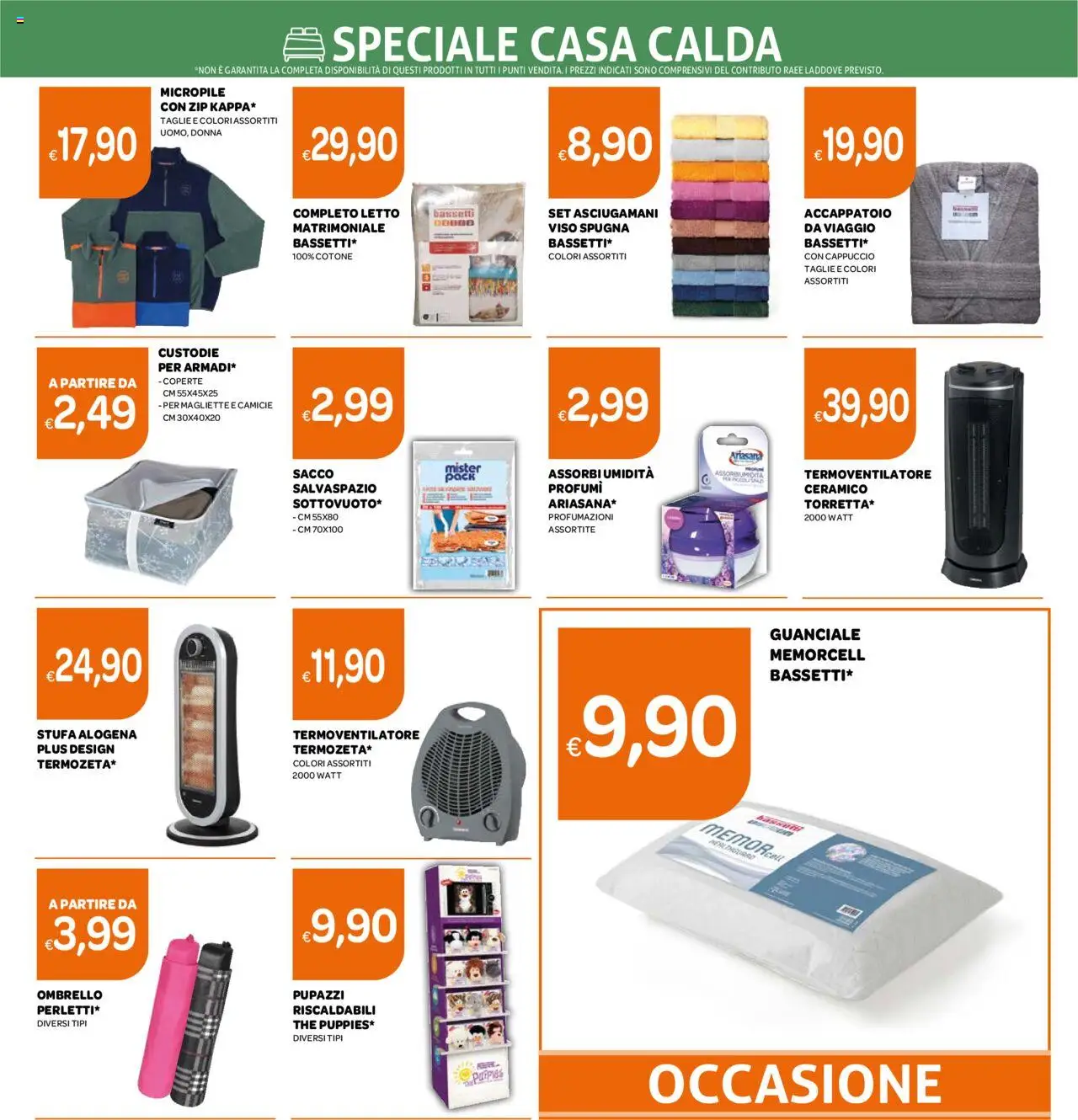 Volantino Ekom del 21.10.2025 | Pagina: 15 | Prodotti: Accappatoio, Ombrello, Cappuccio, Letto