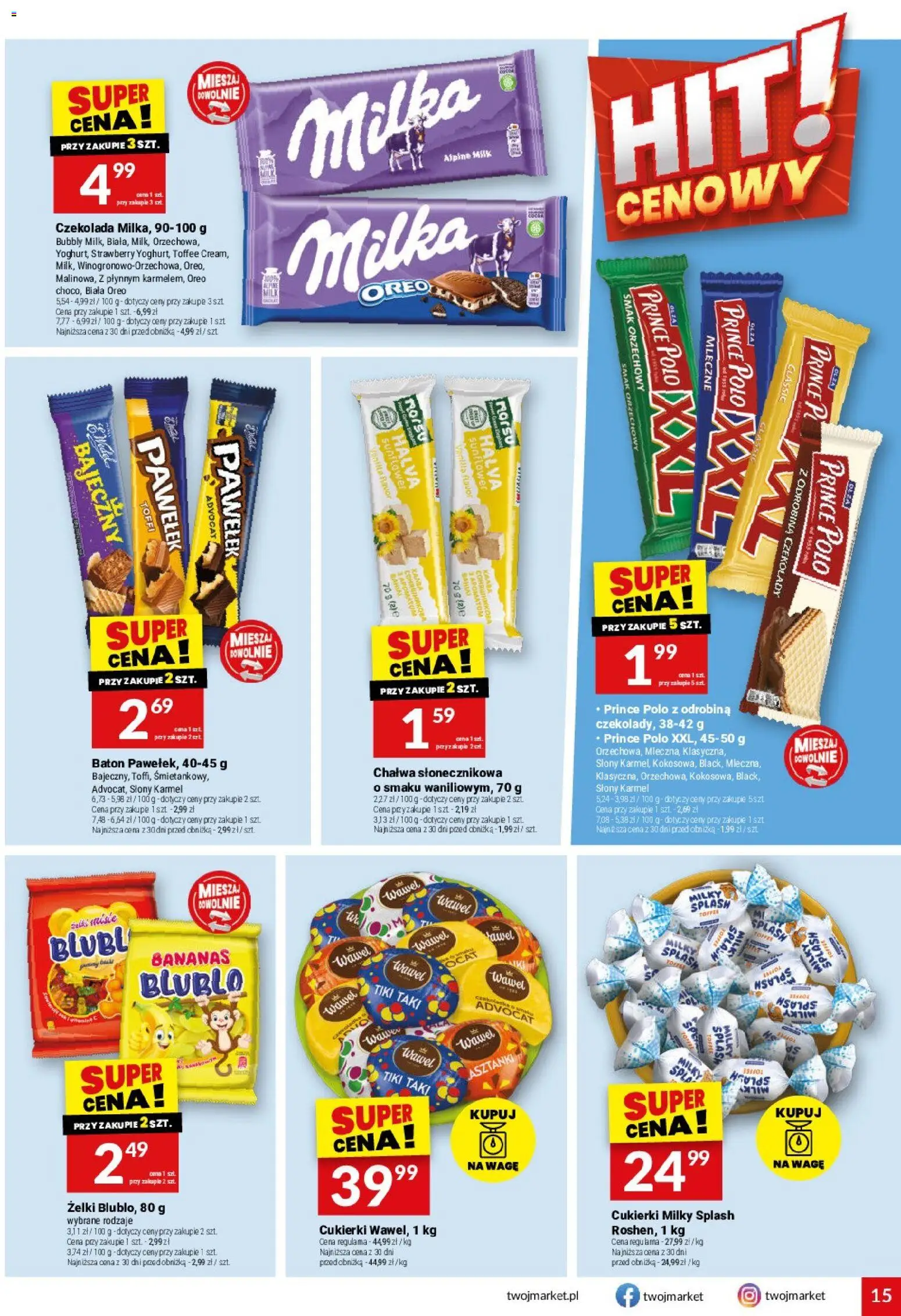 Twój Market gazetka od 04.03.2026 | Strona: 15 | Produkty: Czekolady, Baton, Żelki, Cukierki