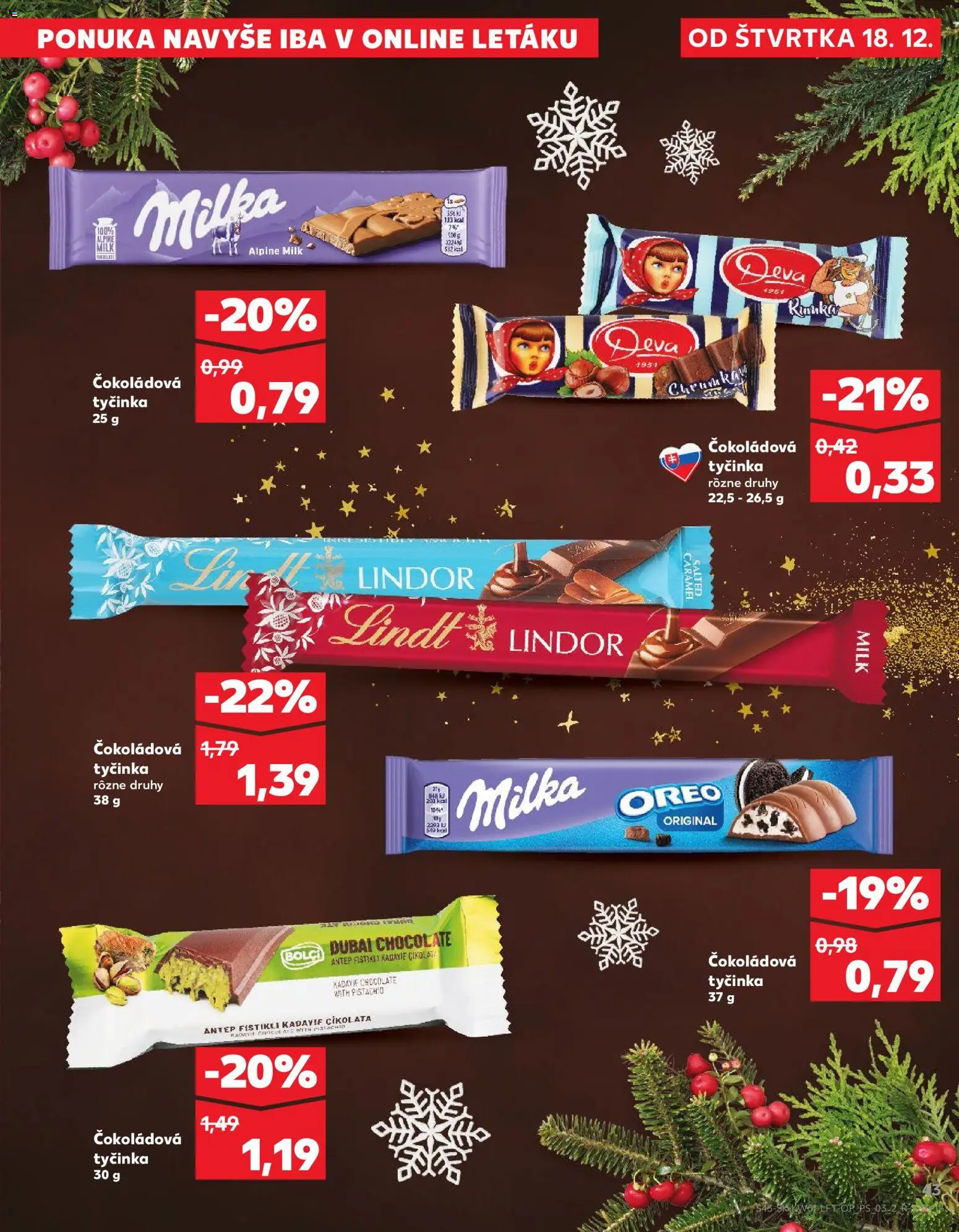 Nové Kaufland akcie – leták je platný od 18.12.2025 | Strana: 43 | Produkty: Lindor, Lindt, Milka