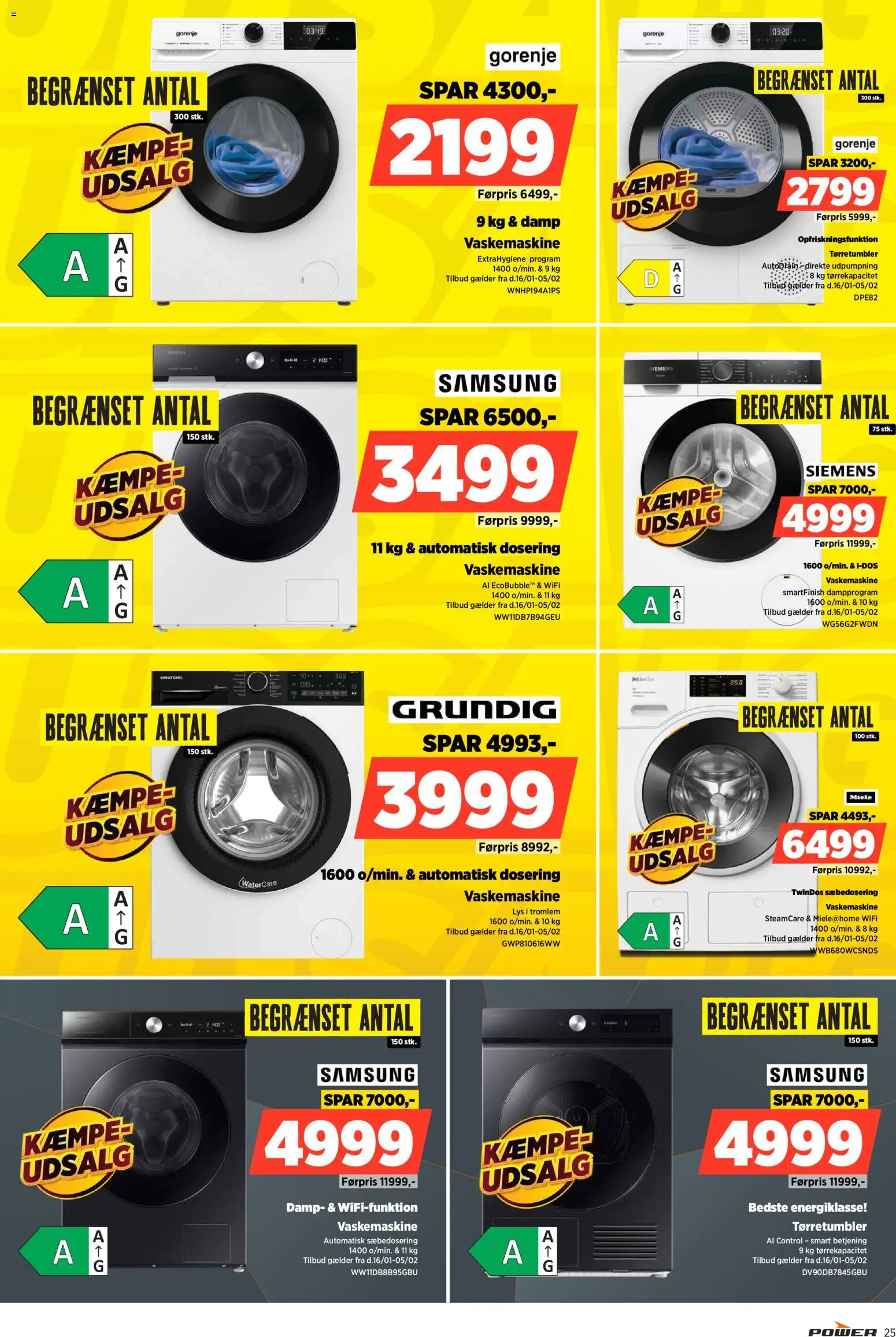 Power tilbudsavis – gyldig fra 16.01.2026 | Side: 25 | Produkter: Vaskemaskine, Tørretumbler